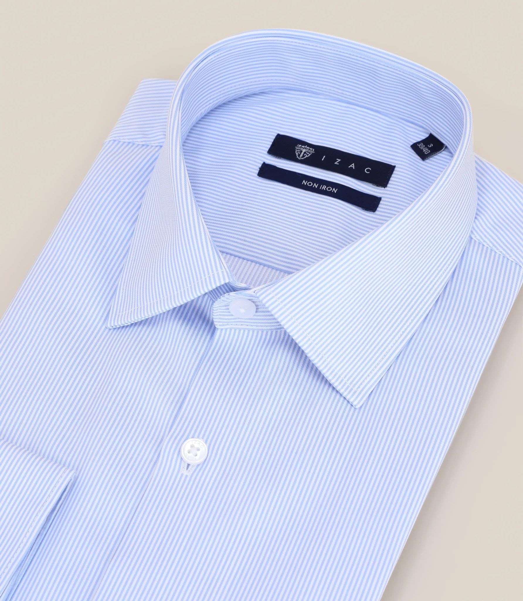 Chemise ville non iron bleue - Image 2