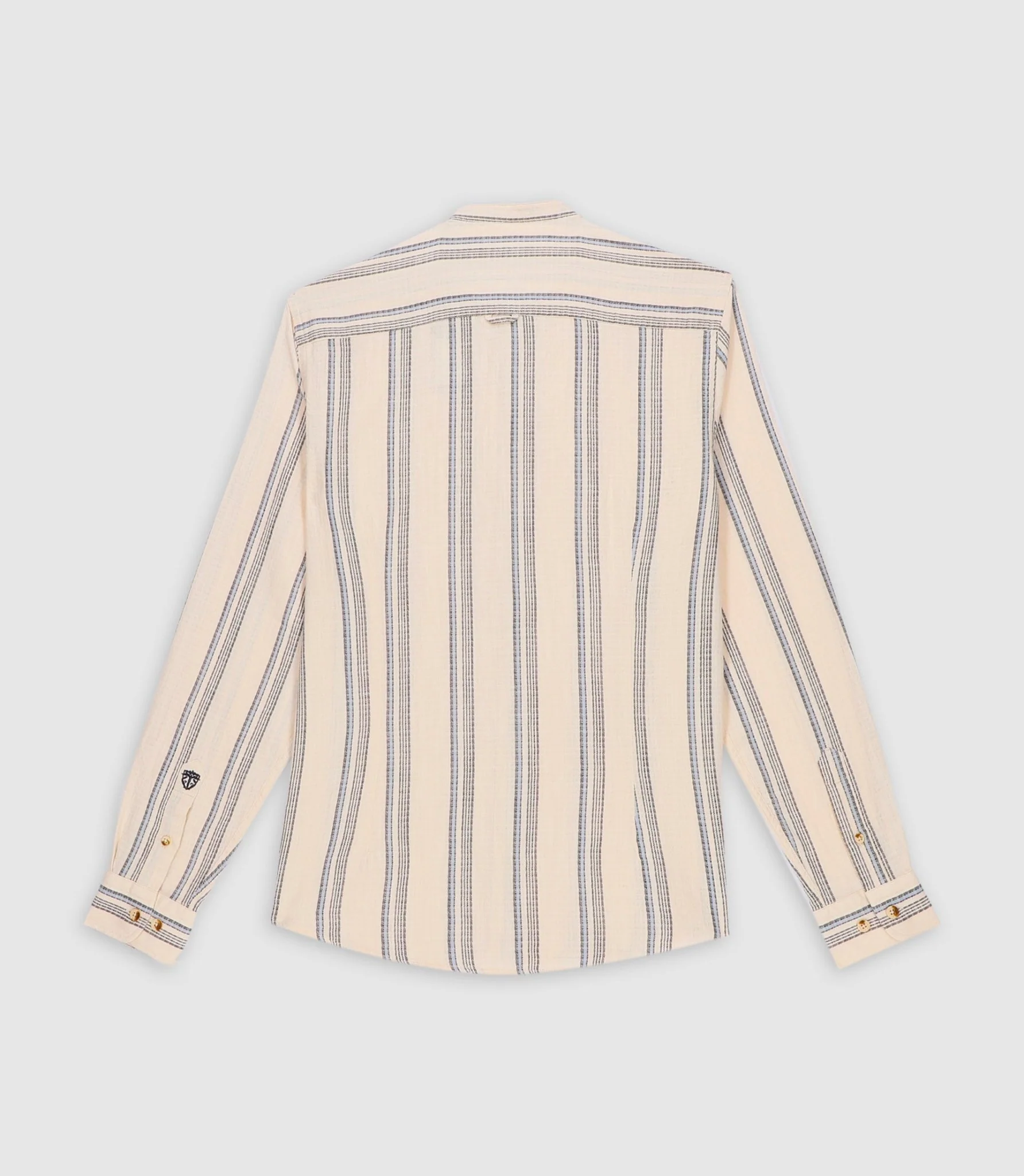 Chemise casual col mao beige KABOSAOUT - Image 3
