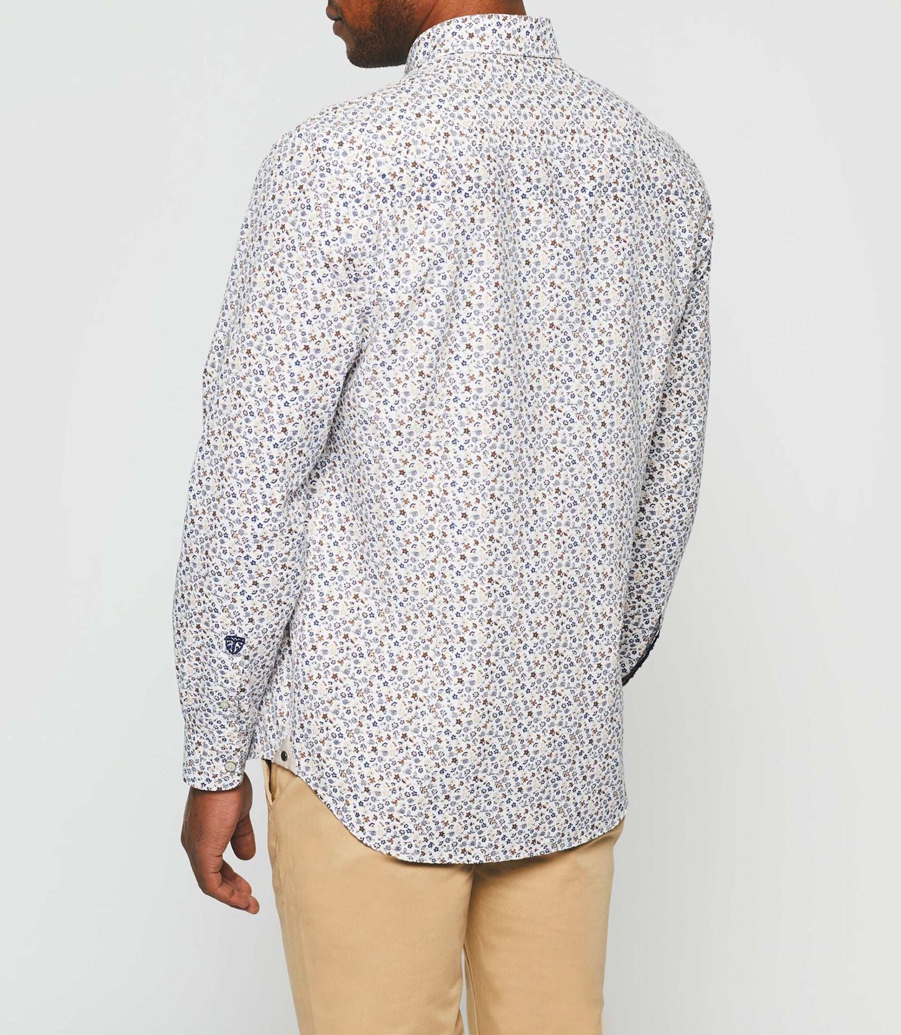 Chemise casual blanche à imprimé camel "Karly" - Image 5