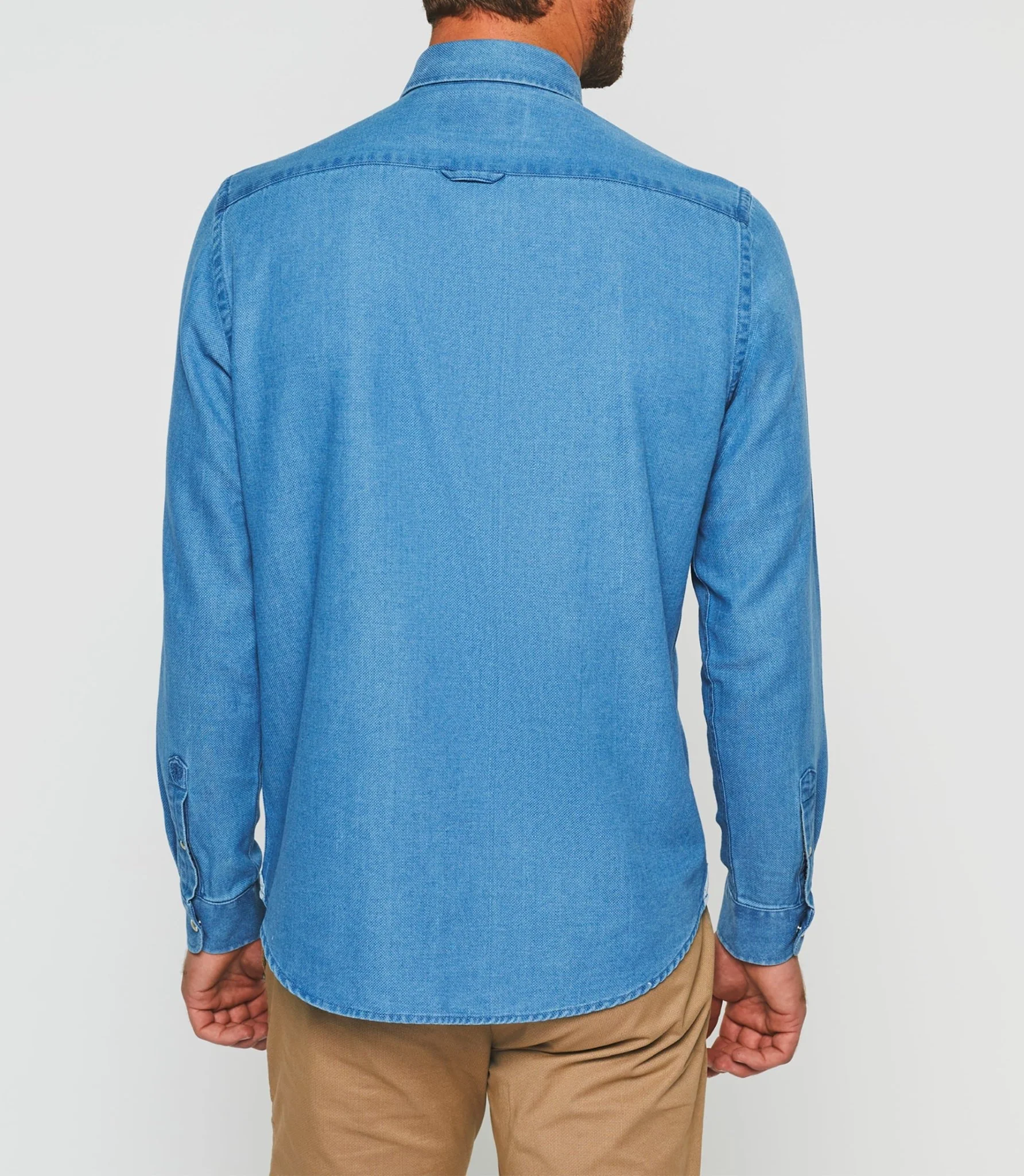 Chemise casual unie jean bleu clair "Kalan" - Image 4