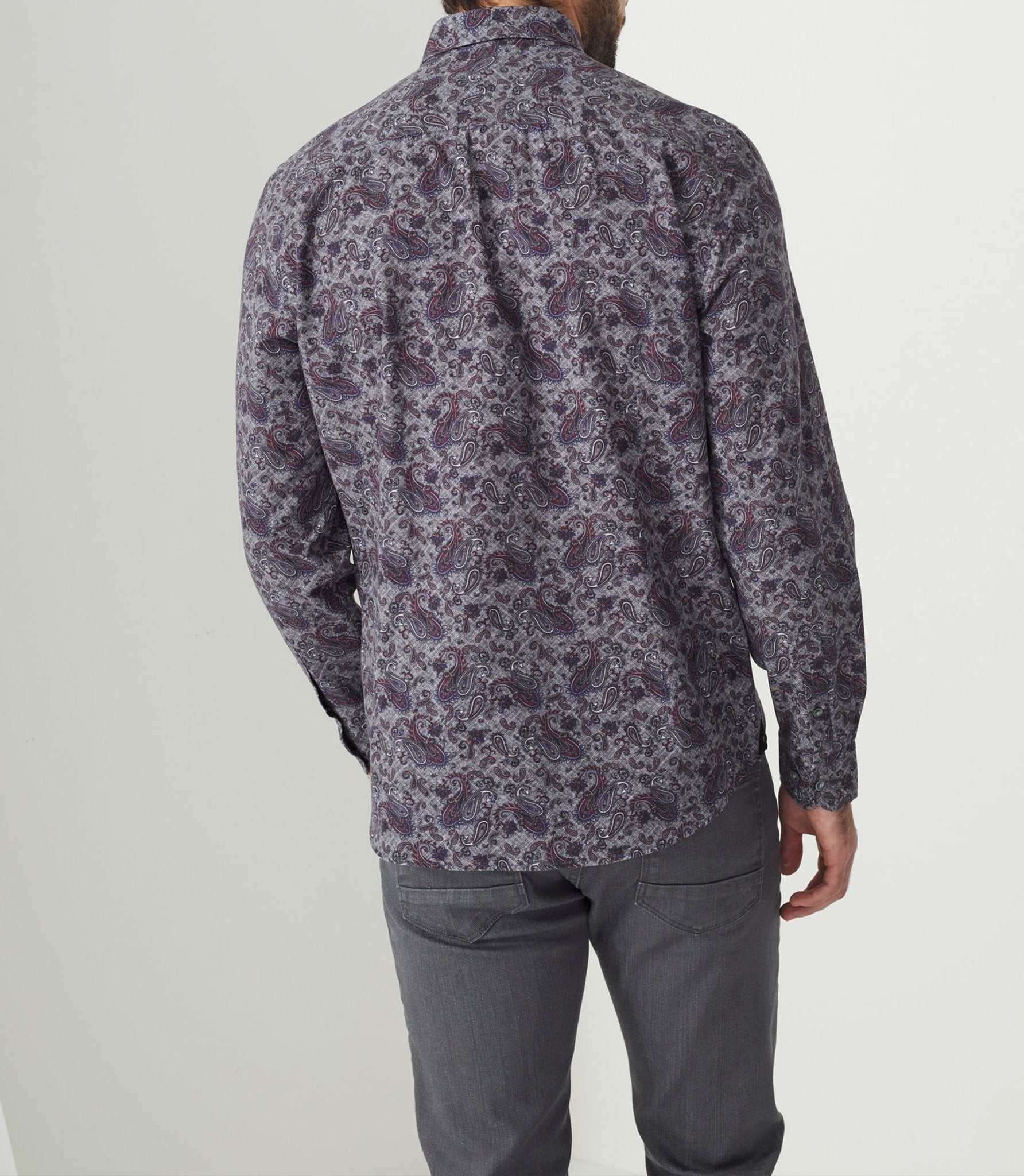 Chemise casual imprimée grise "Alan" - Image 4
