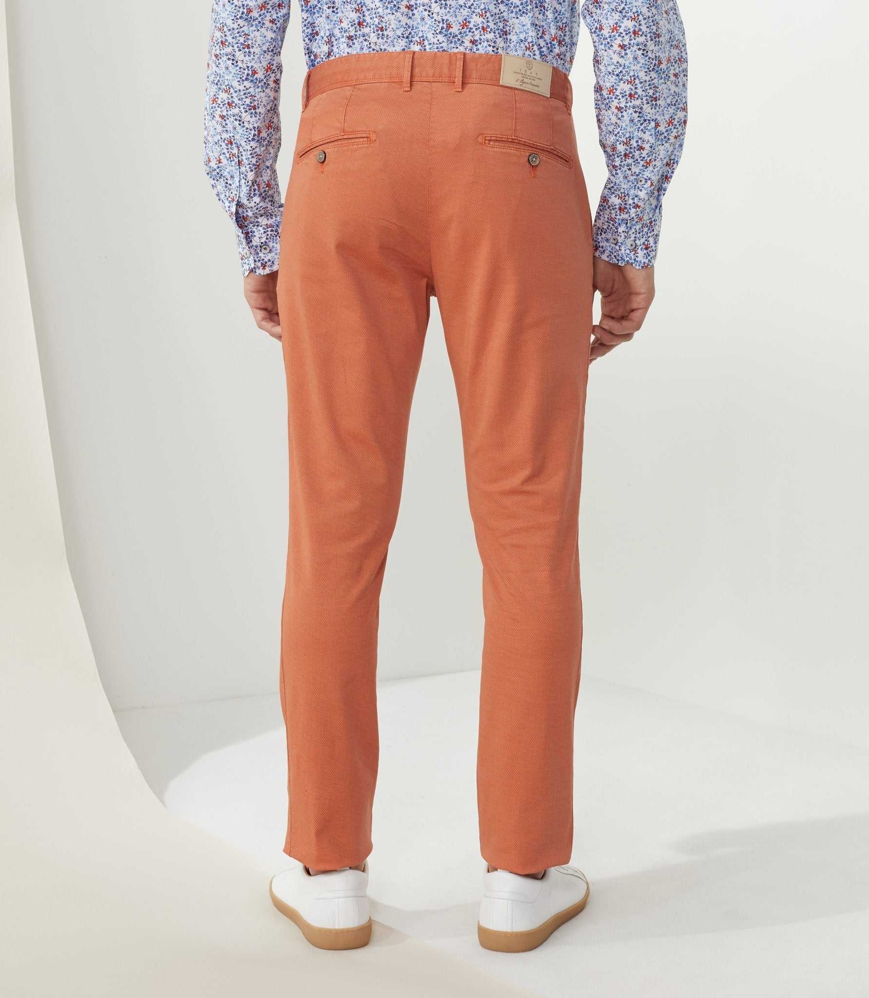 Chino micromotif orange "Berline" - Image 3