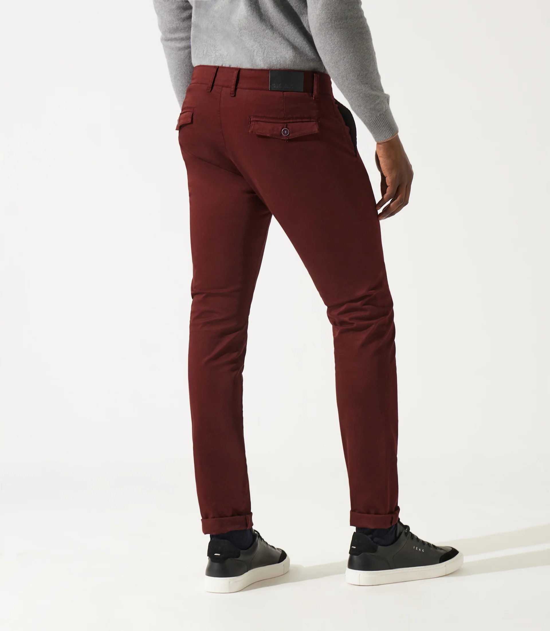 Pantalon chino satin bordeaux VANAMA - Image 2