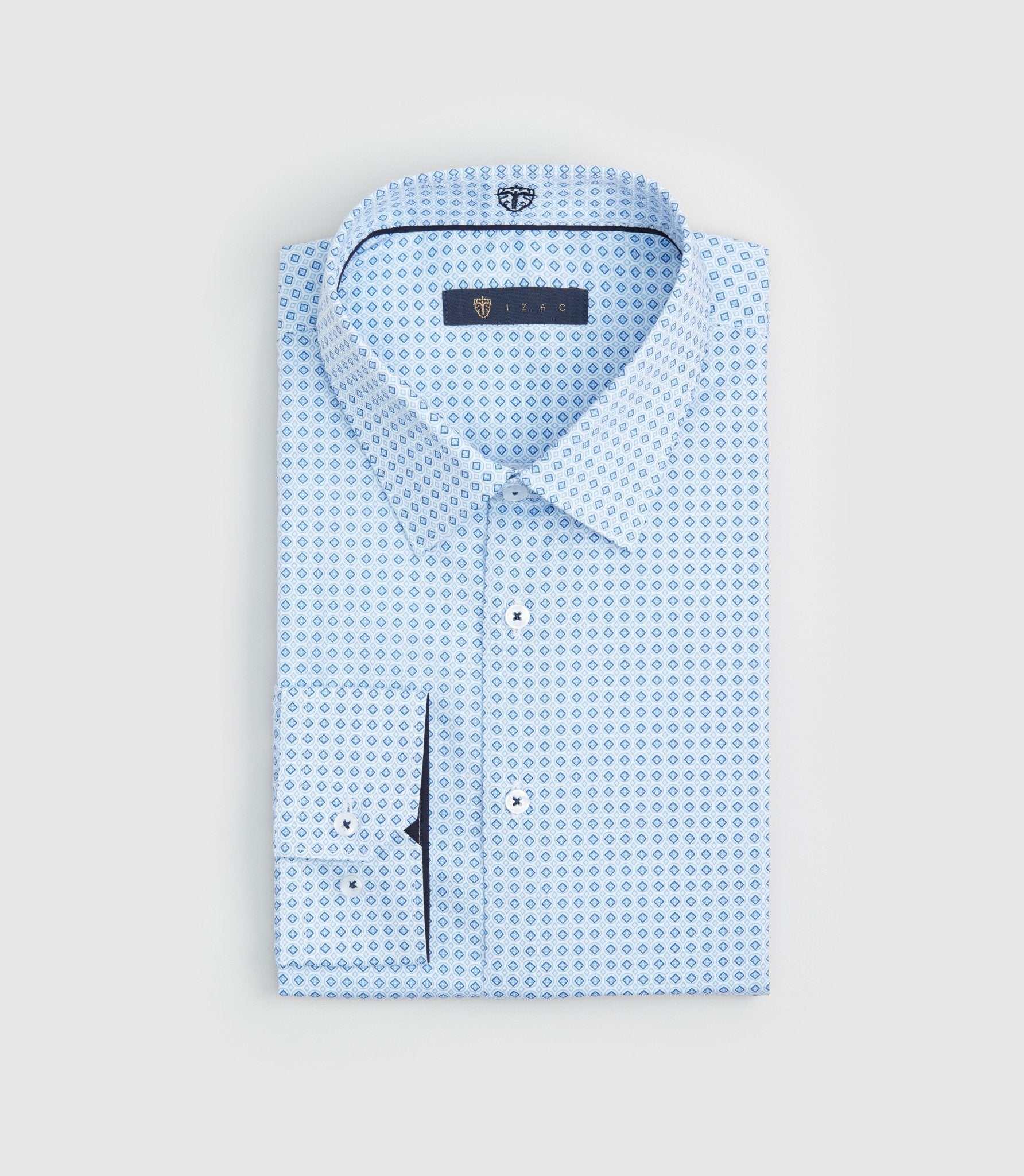 Chemise regular à imprimé bleu "Simon" - Image 3