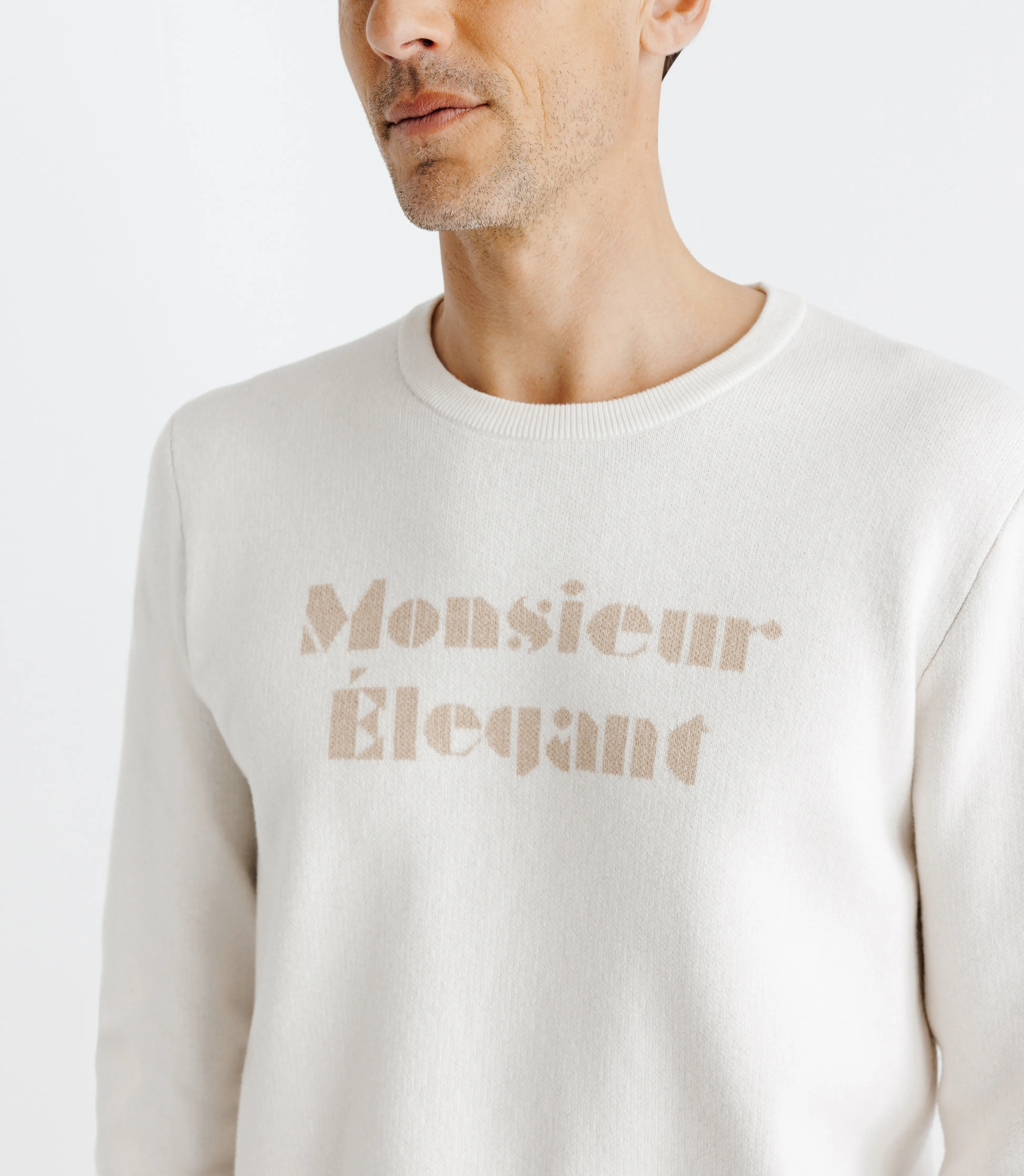 Pull avec message écru - Image 2