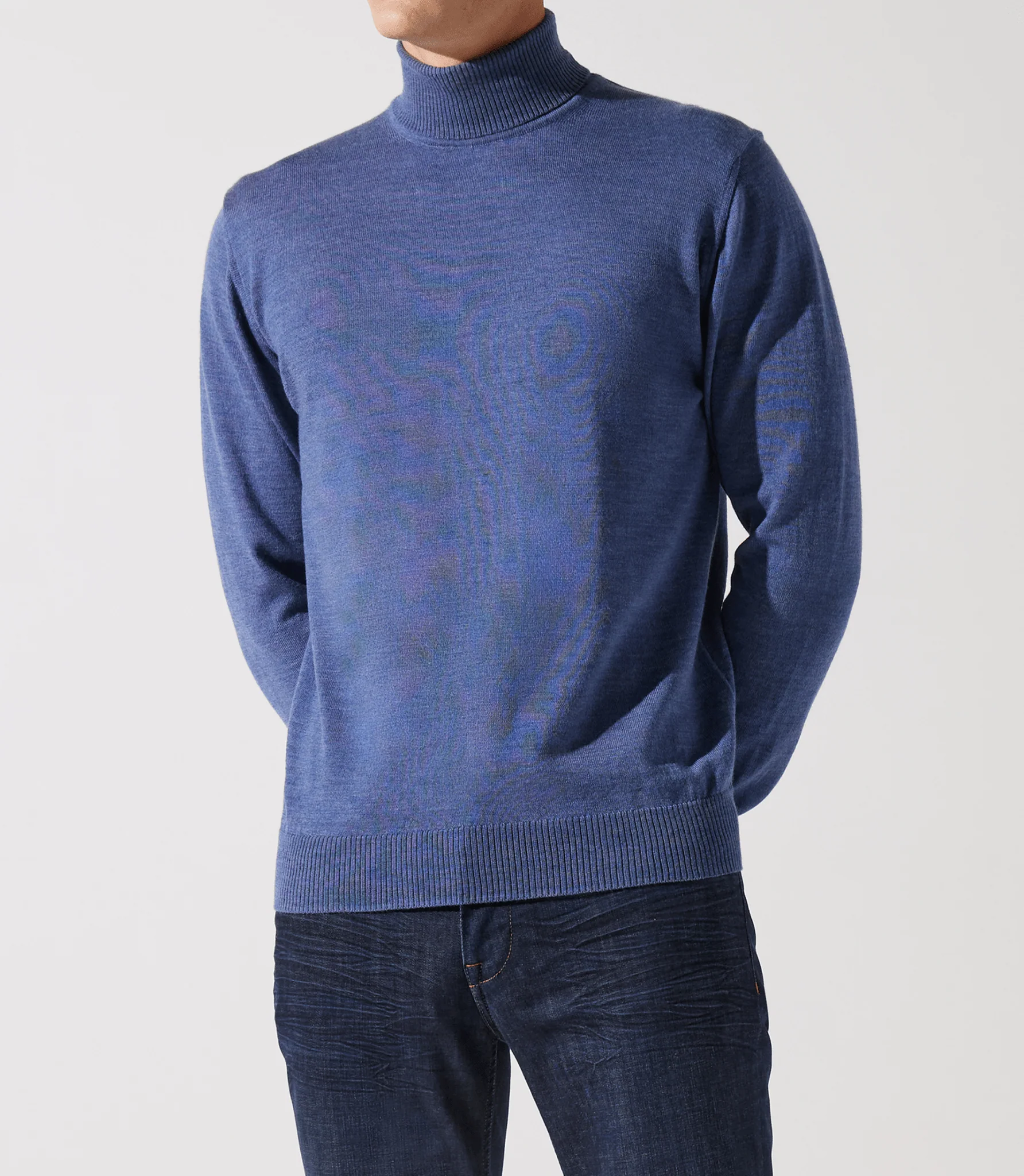 Pull col roulé indigo 100% mérinos - Image 2