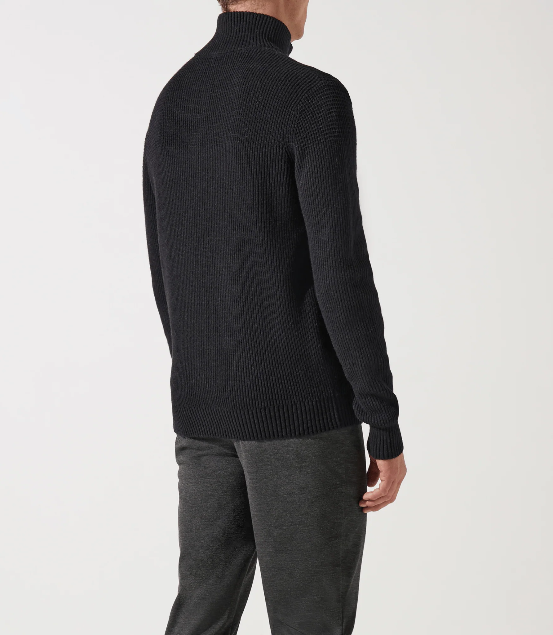 Pull col zippé camionneur noir - Image 4
