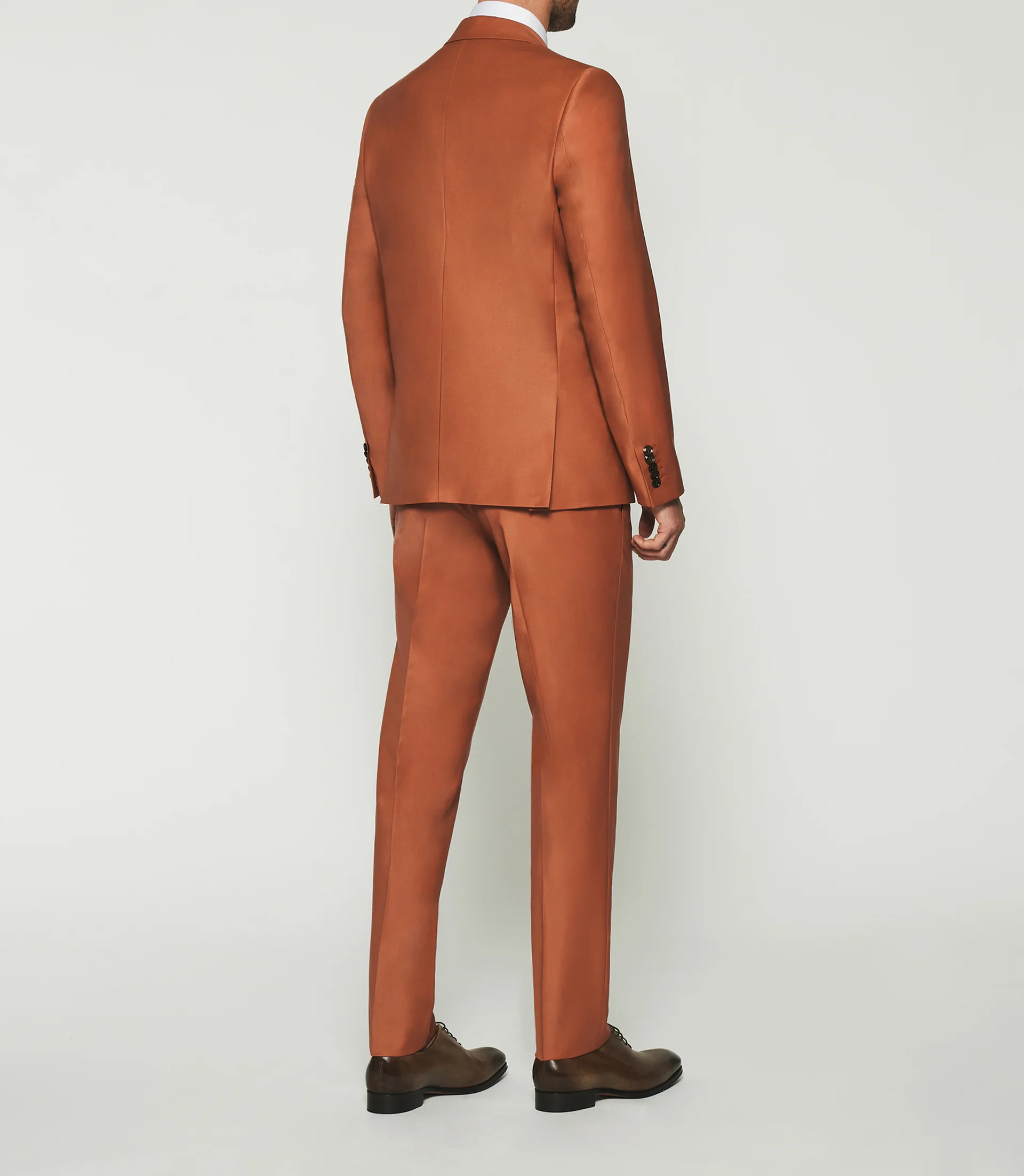 Costume 2 boutons en laine orange FAVORI - Image 3