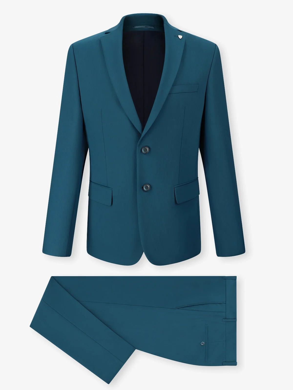 Costume 3 pièces cérémonie bleu vert