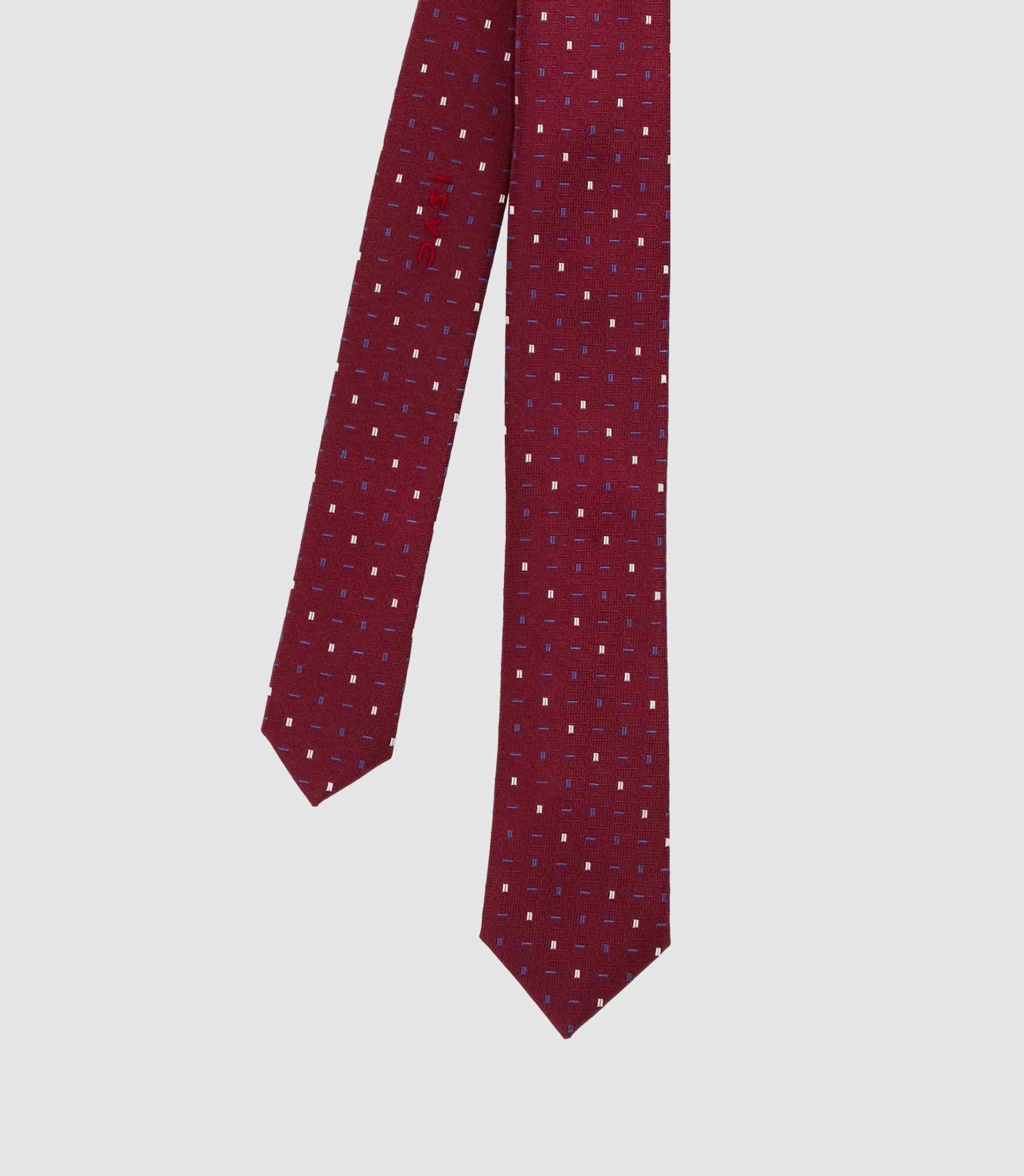 Cravate micro motif slim 5 cm bordeaux MATTIA