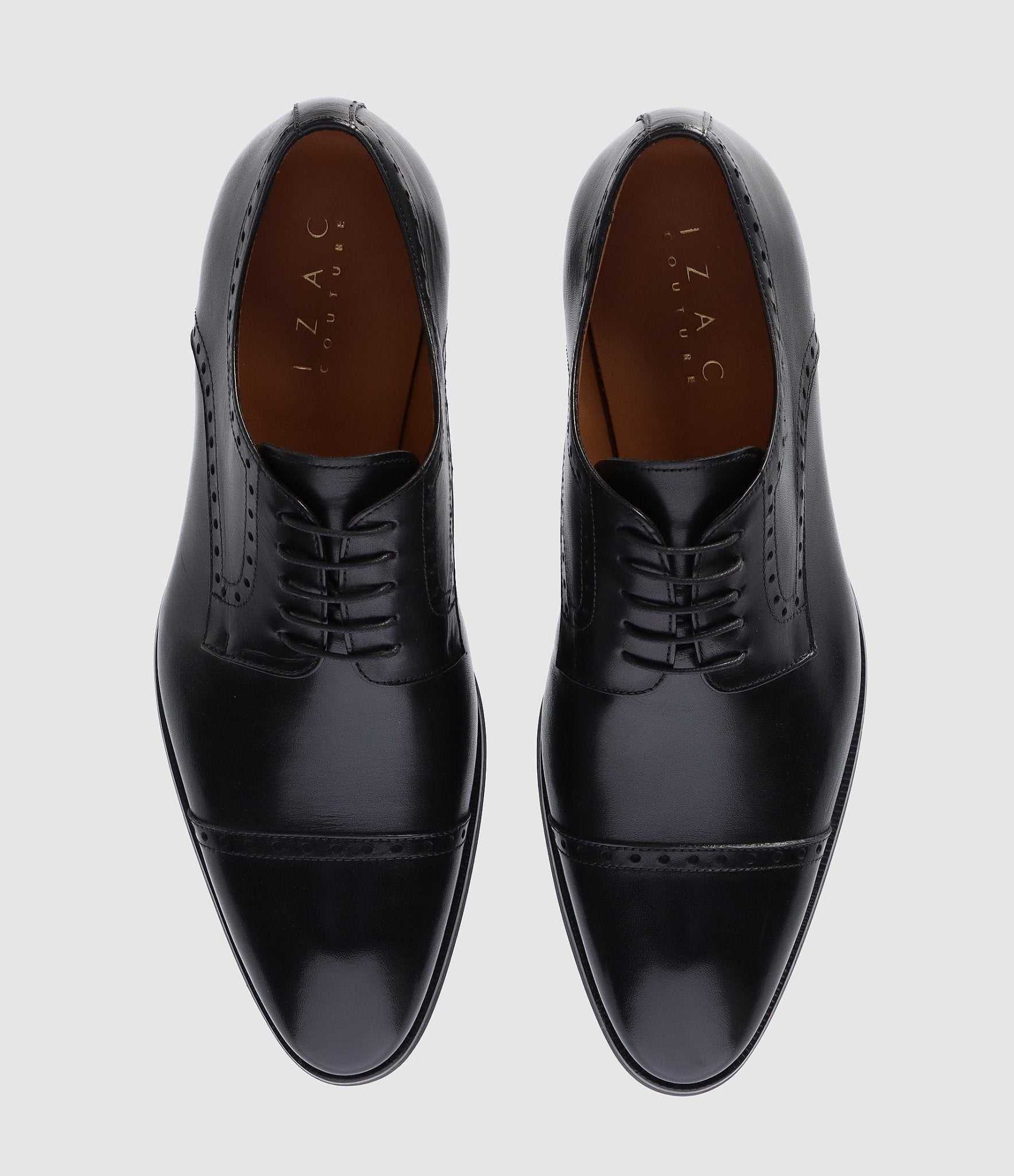 Derby couture en cuir noir OCTAVE - Image 4