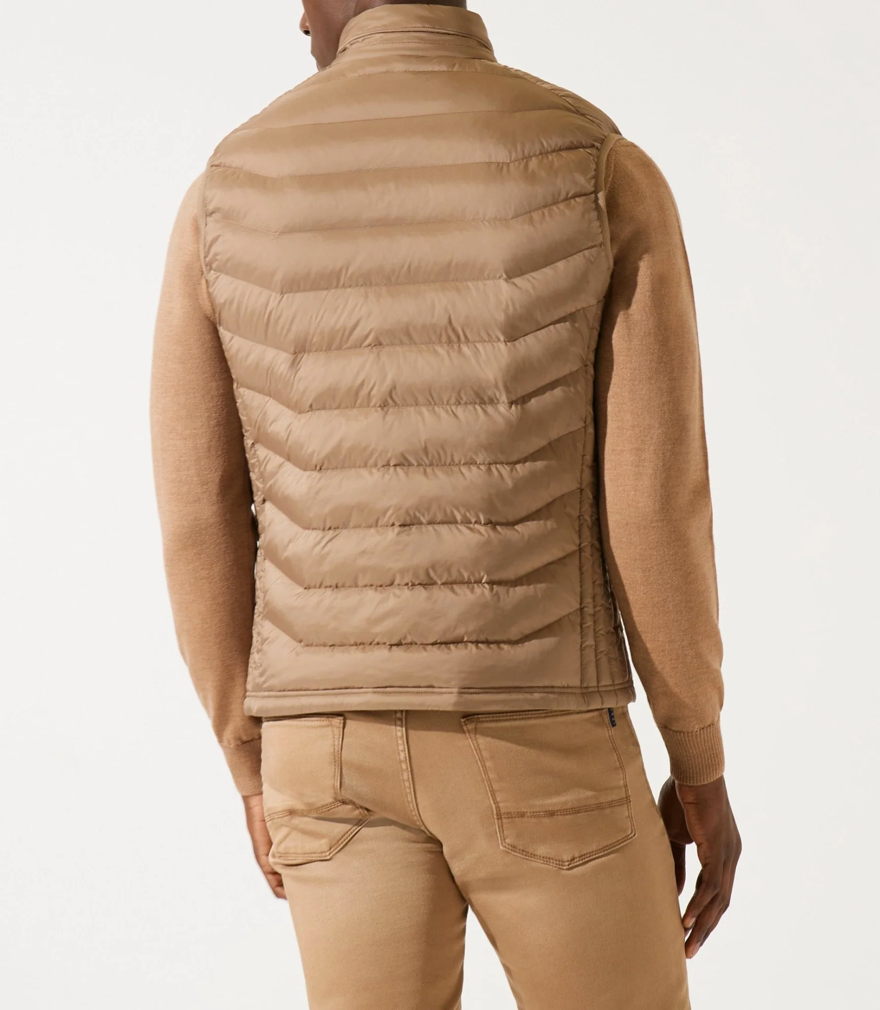 Doudoune sans manches à col montant beige MIDORI - Image 4