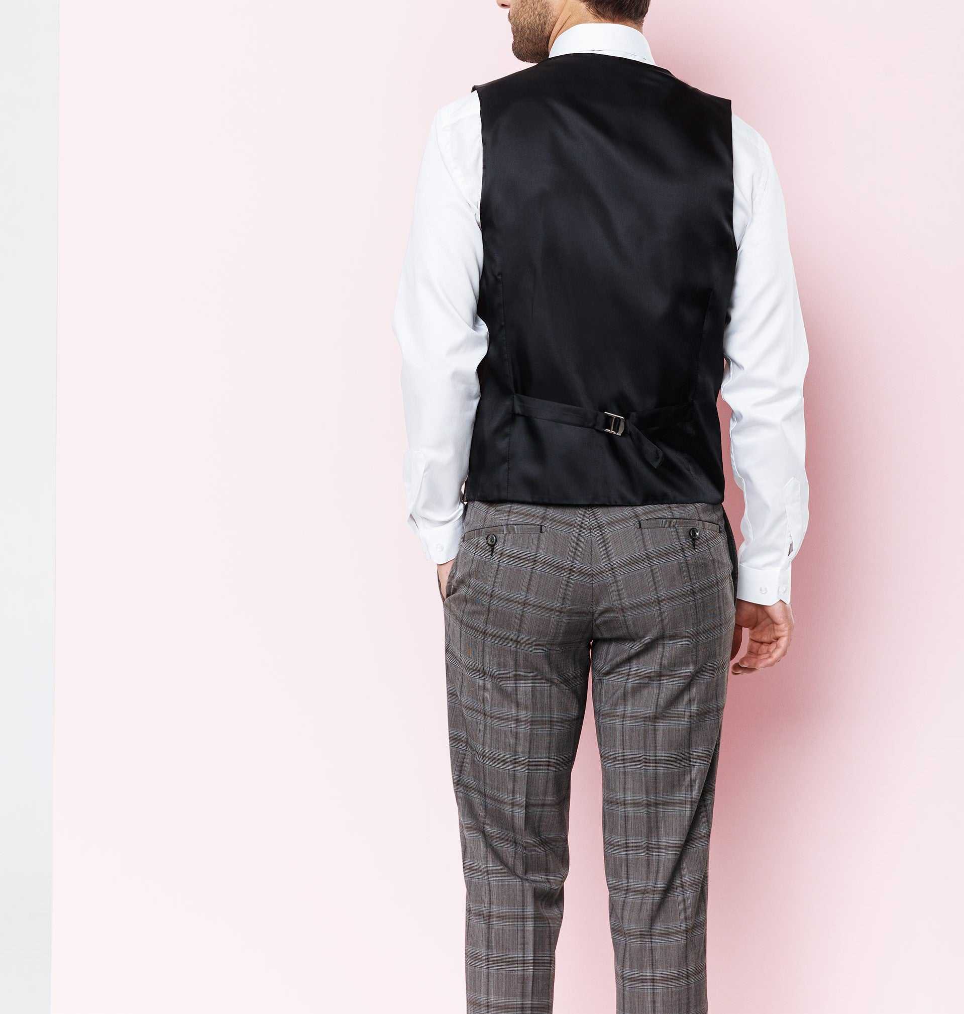 Gilet de costume à carreaux beiges "Xfrenchy" - Image 3