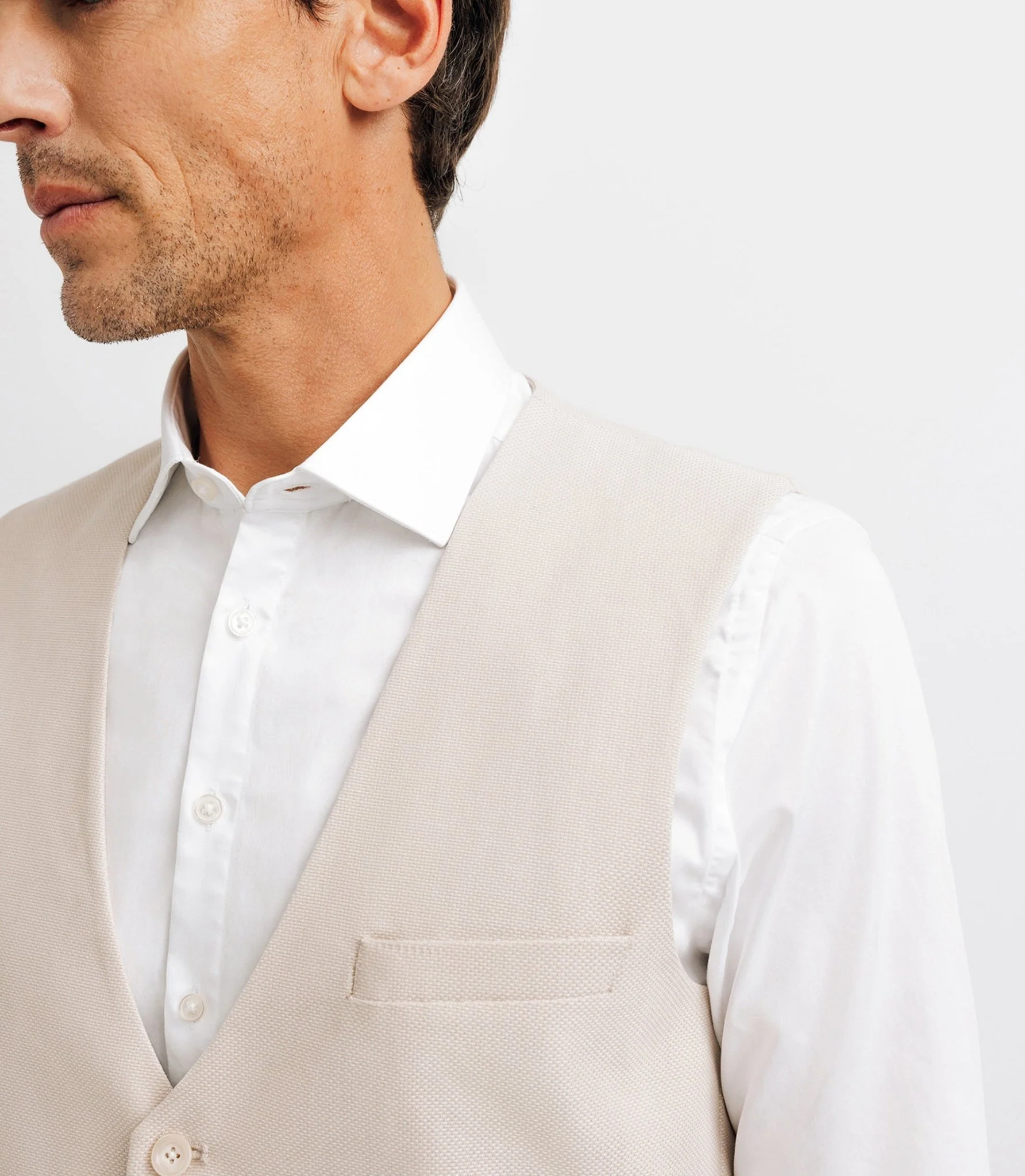 Gilet casual armuré écru - Image 2