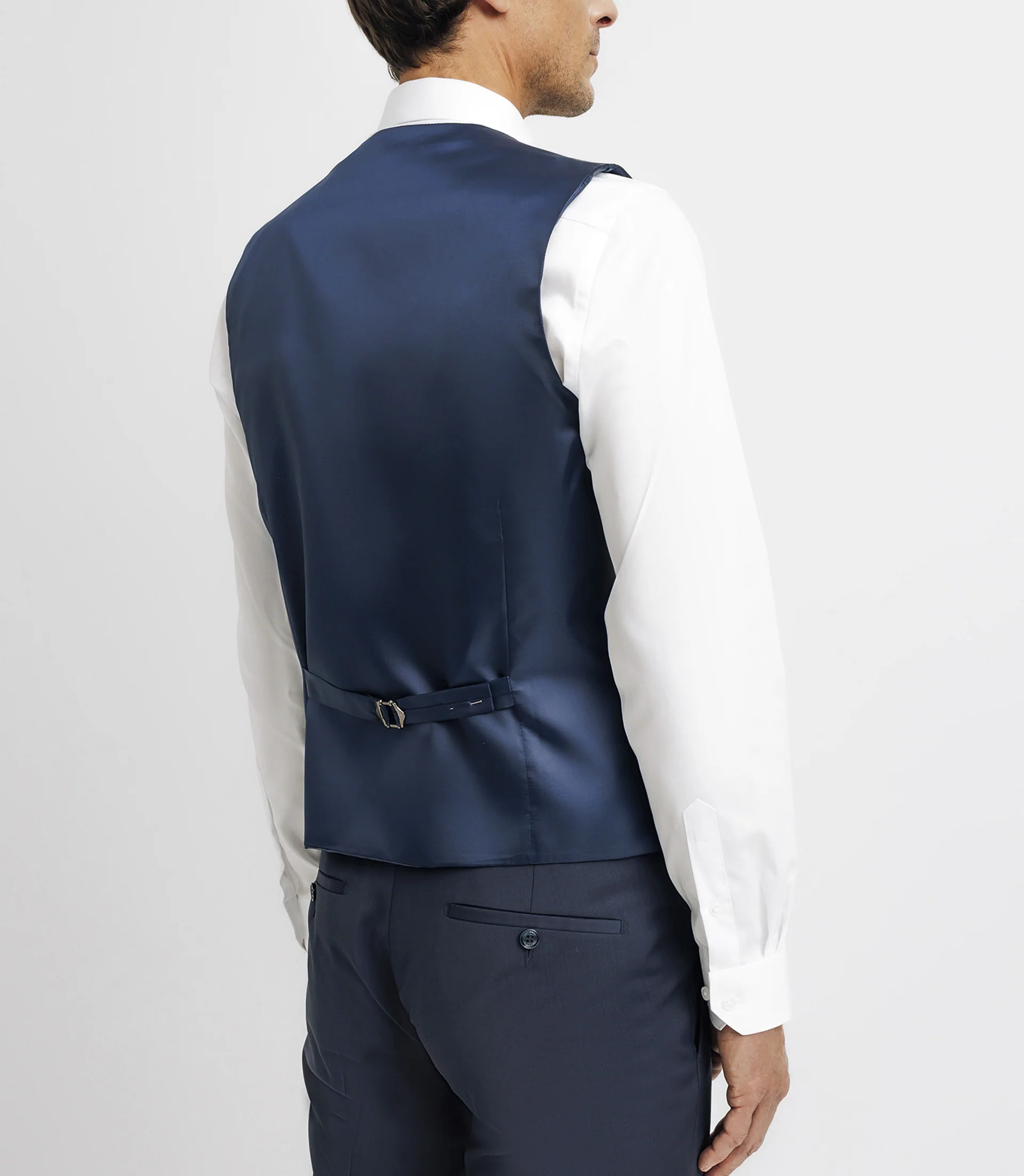 Gilet de costume en laine bleu marine - Image 3
