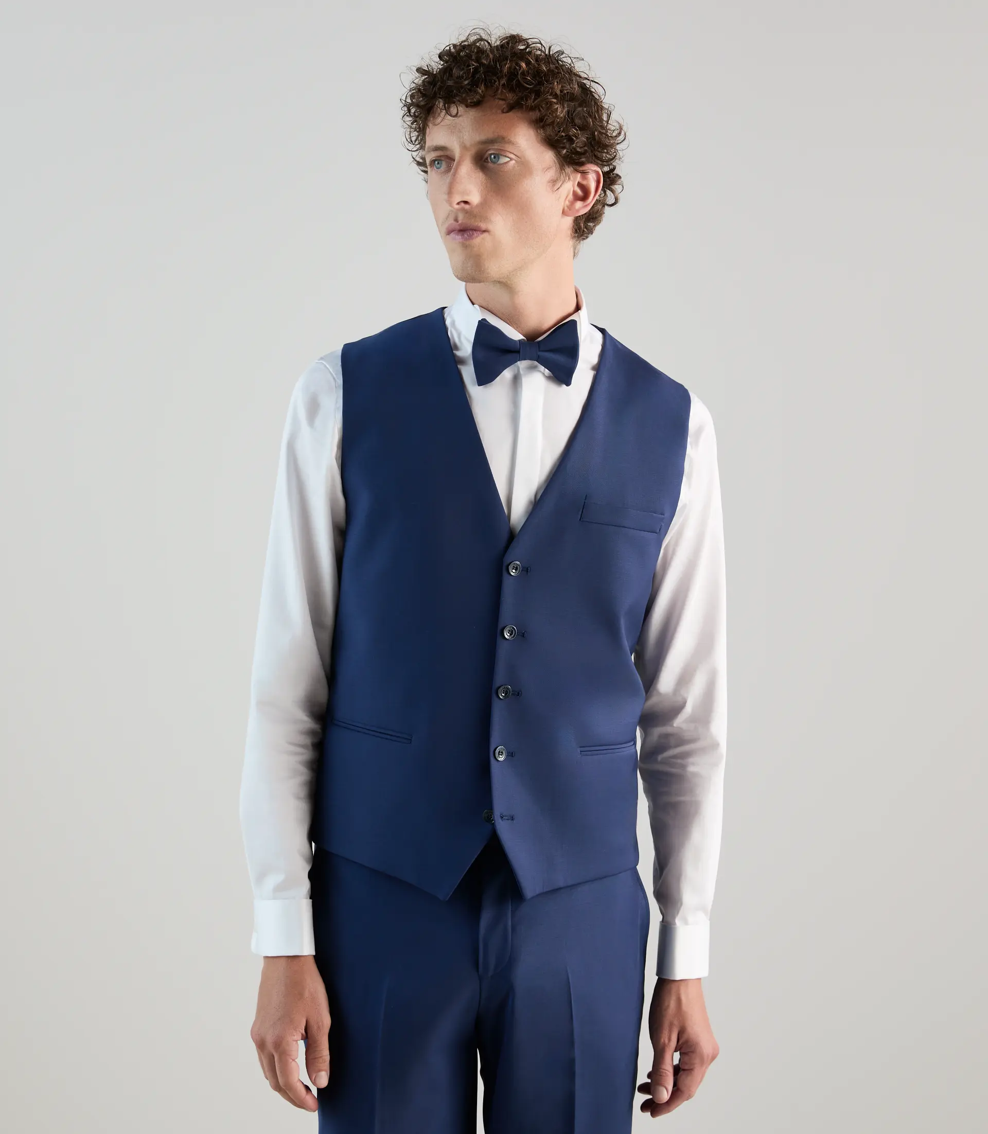 Gilet ville en laine majoritaire bleu