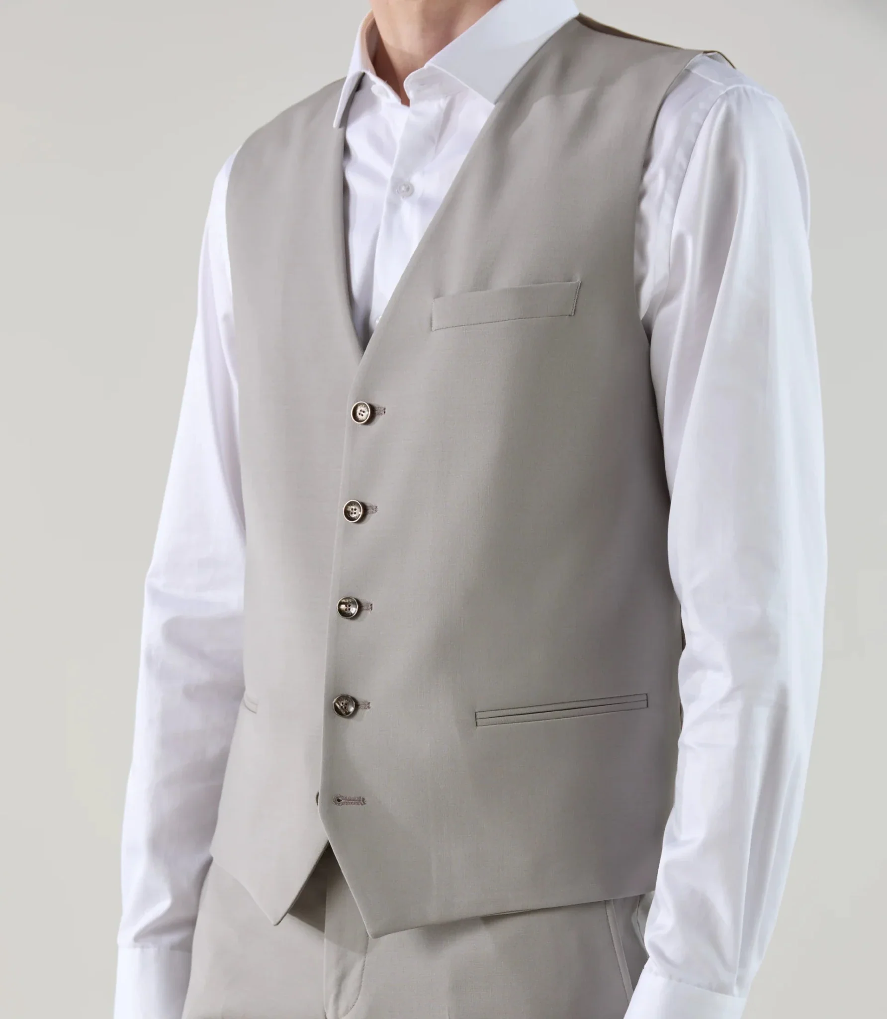 Gilet ville en laine majoritaire taupe - Image 2