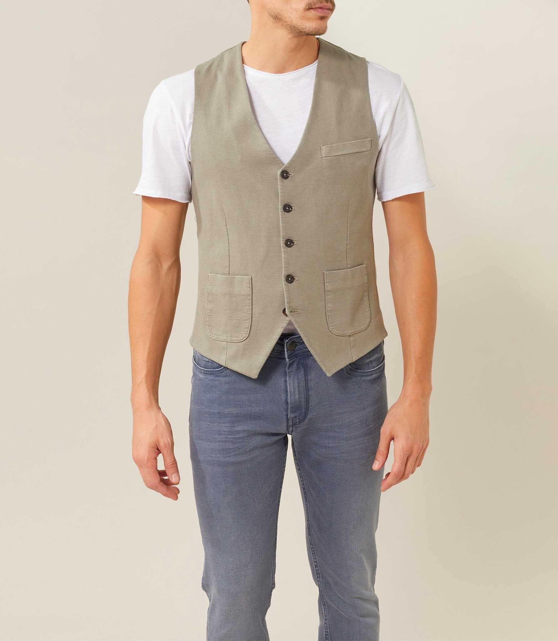 Gilet casual kaki "Quideal" - Image 3