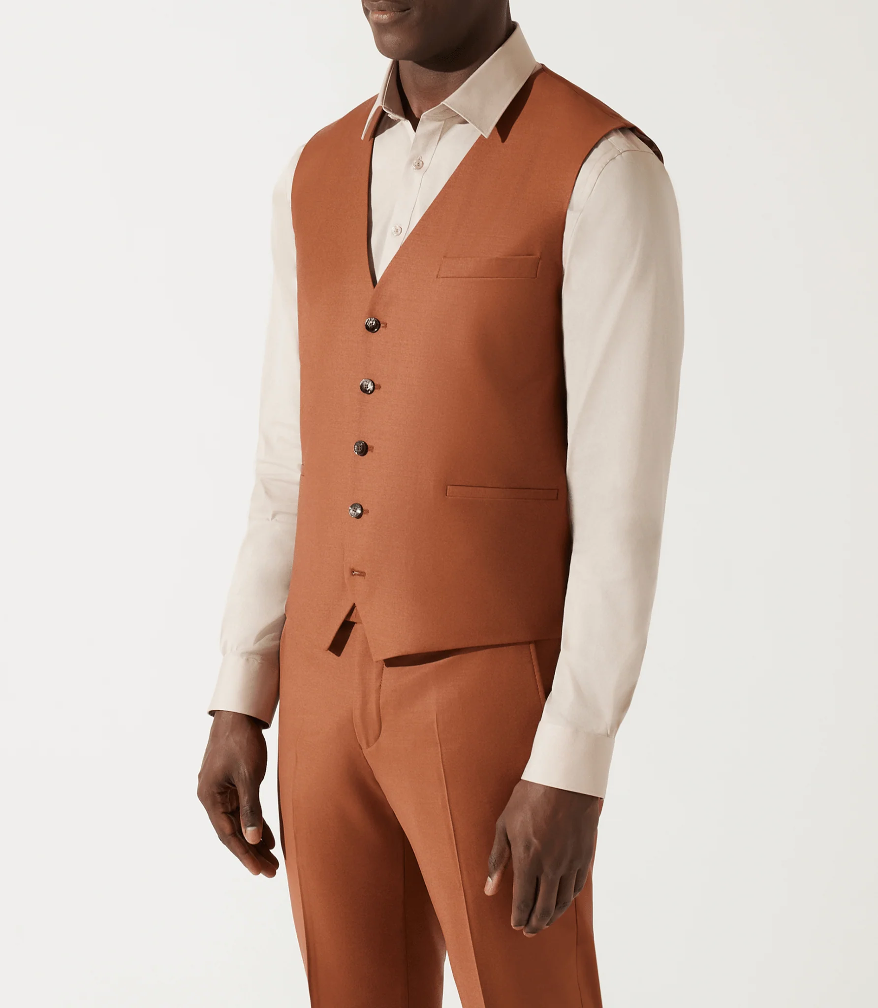 Gilet de costume orange brûlé
