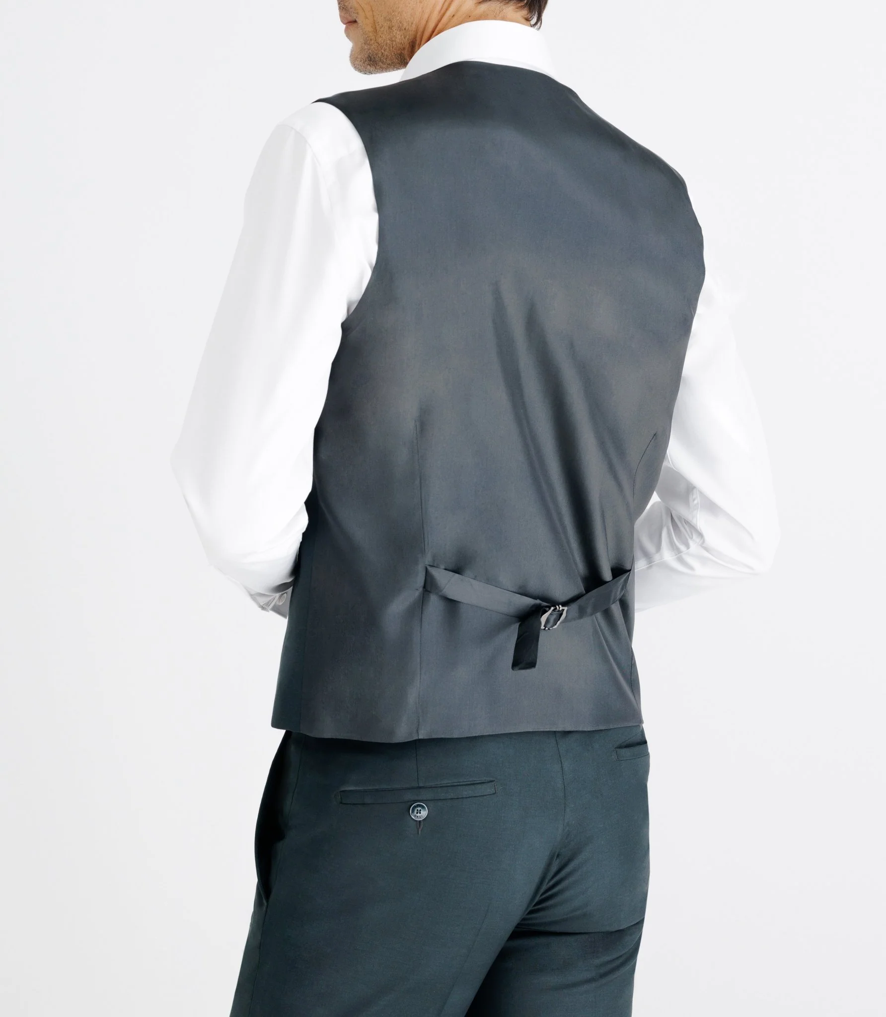 Gilet ville aspect brillant vert foncé - Image 3