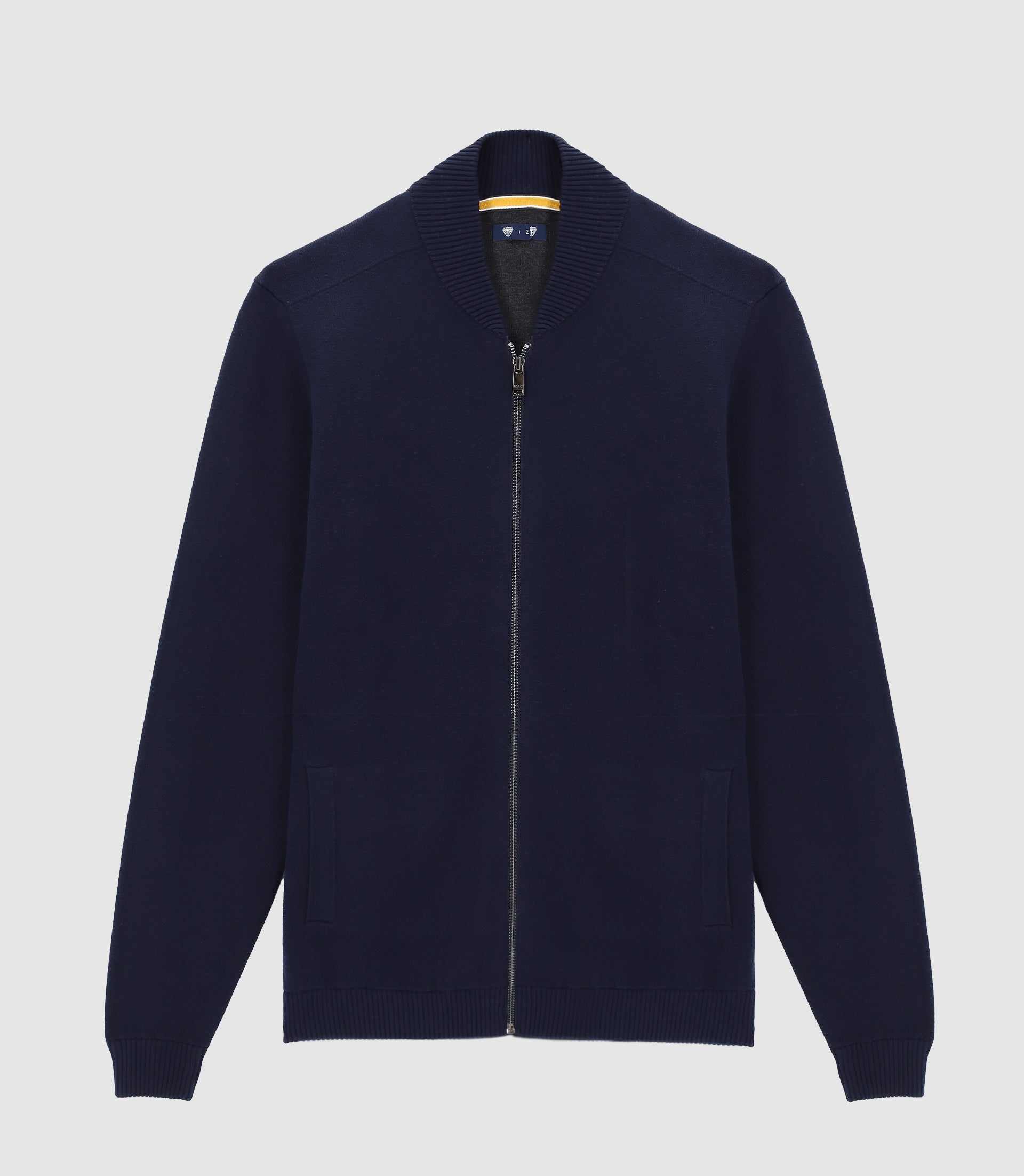 Gilet zippé col teddy marine