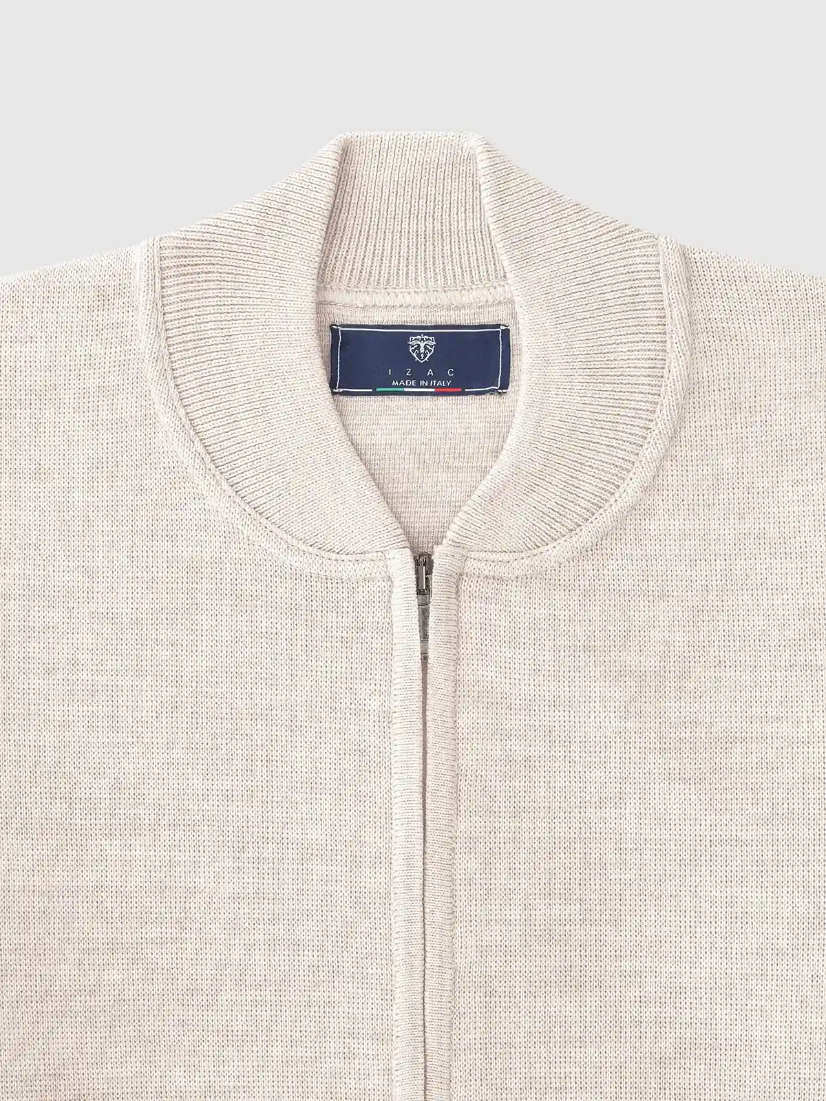 Gilet zippé col montant beige - Image 2
