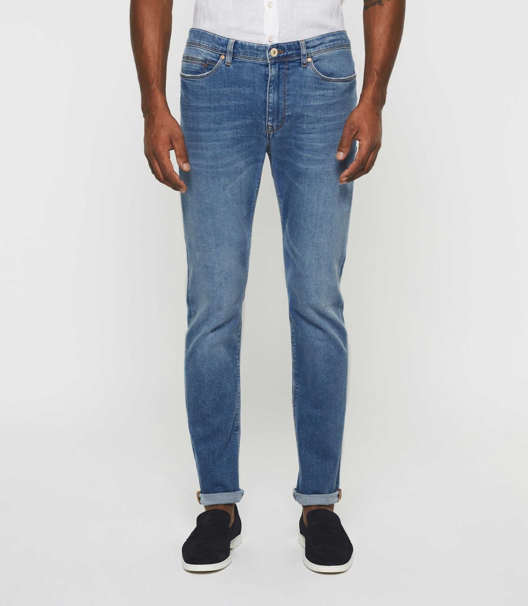 Jean straight délavé bleu clair PDE22TIGREOUT