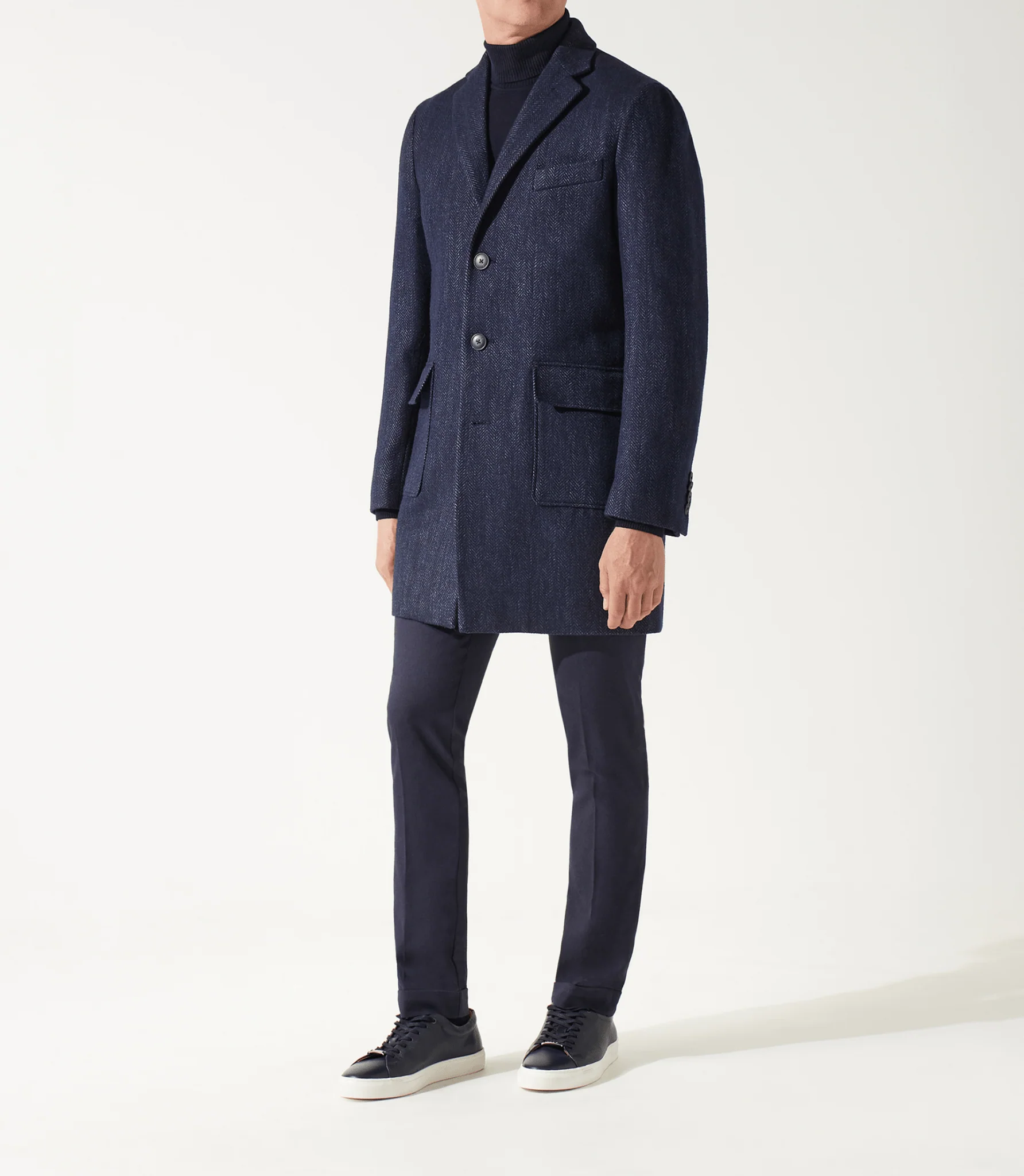 Manteau croisé bleu indigo ILLUMI - Image 2