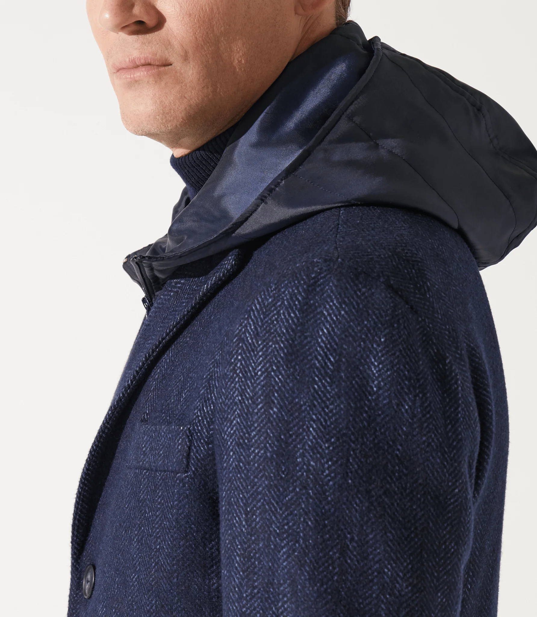 Manteau croisé bleu indigo ILLUMI - Image 4