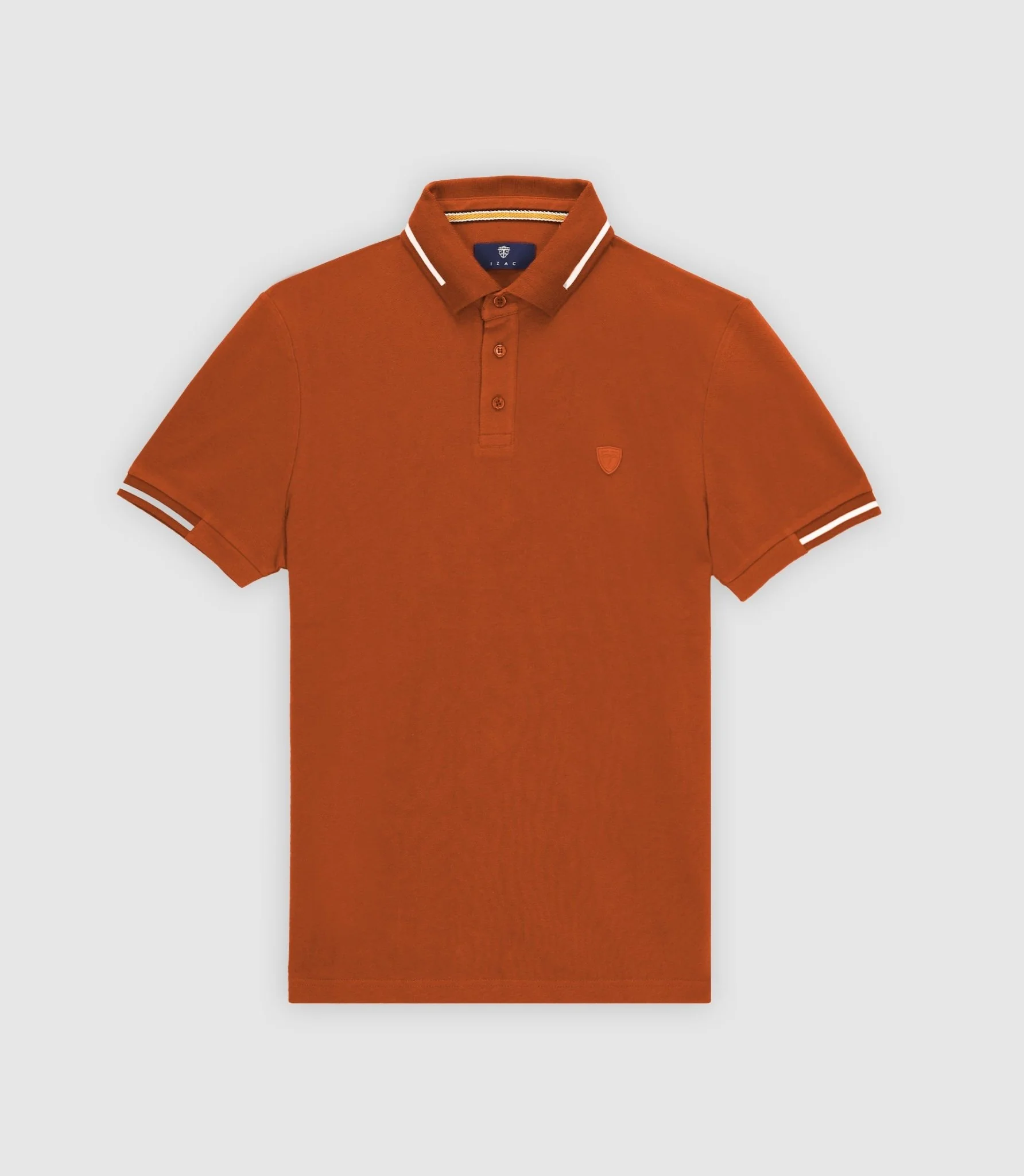 Polo col rayé manches courtes orange GREGORY