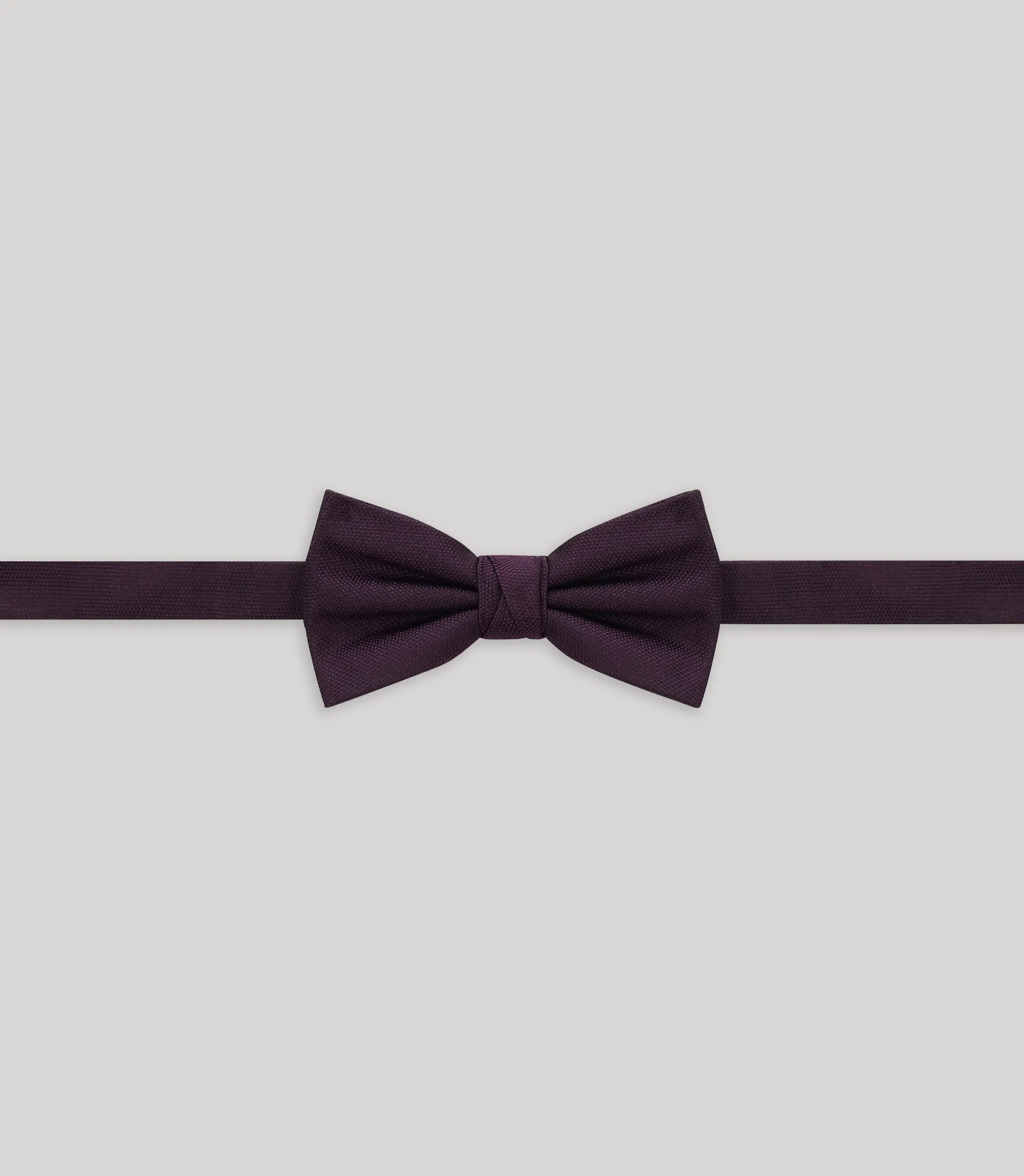 Nœud papillon uni bordeaux foncé