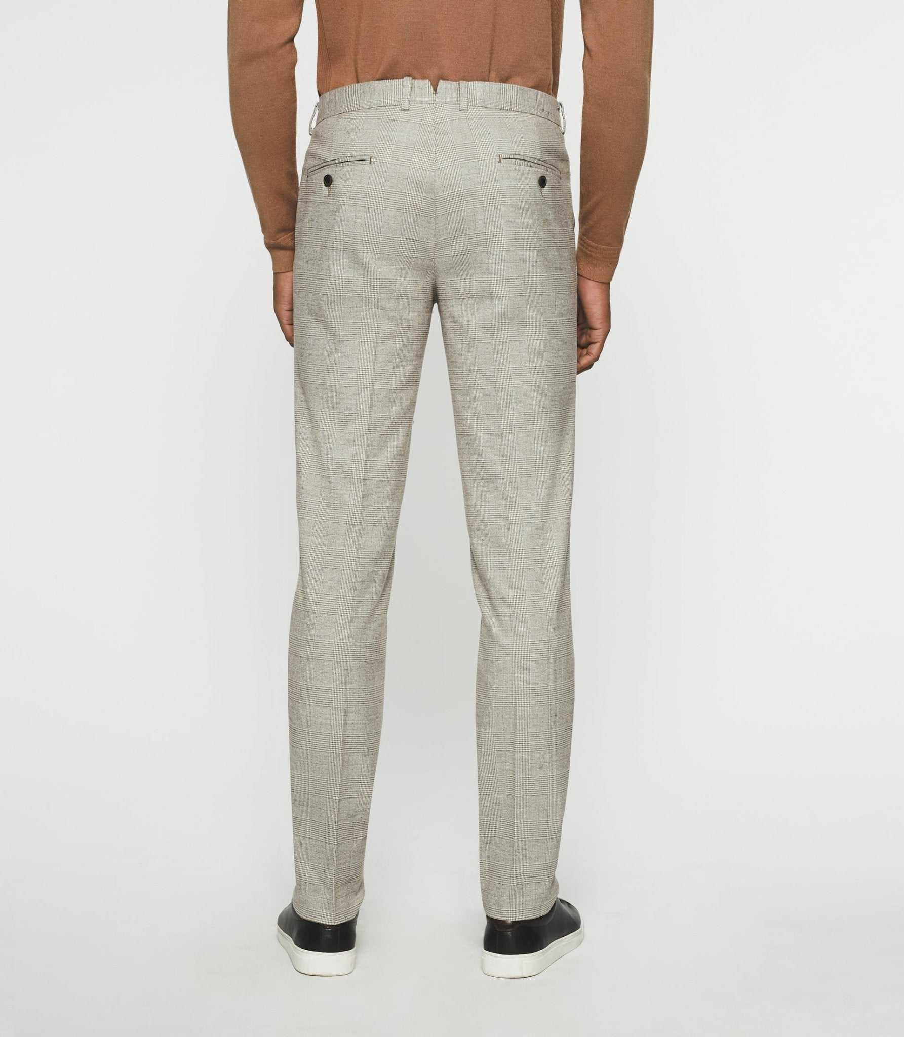 Pantalon Ă carreaux esprit Prince de Galles beige FSWING - Image 2