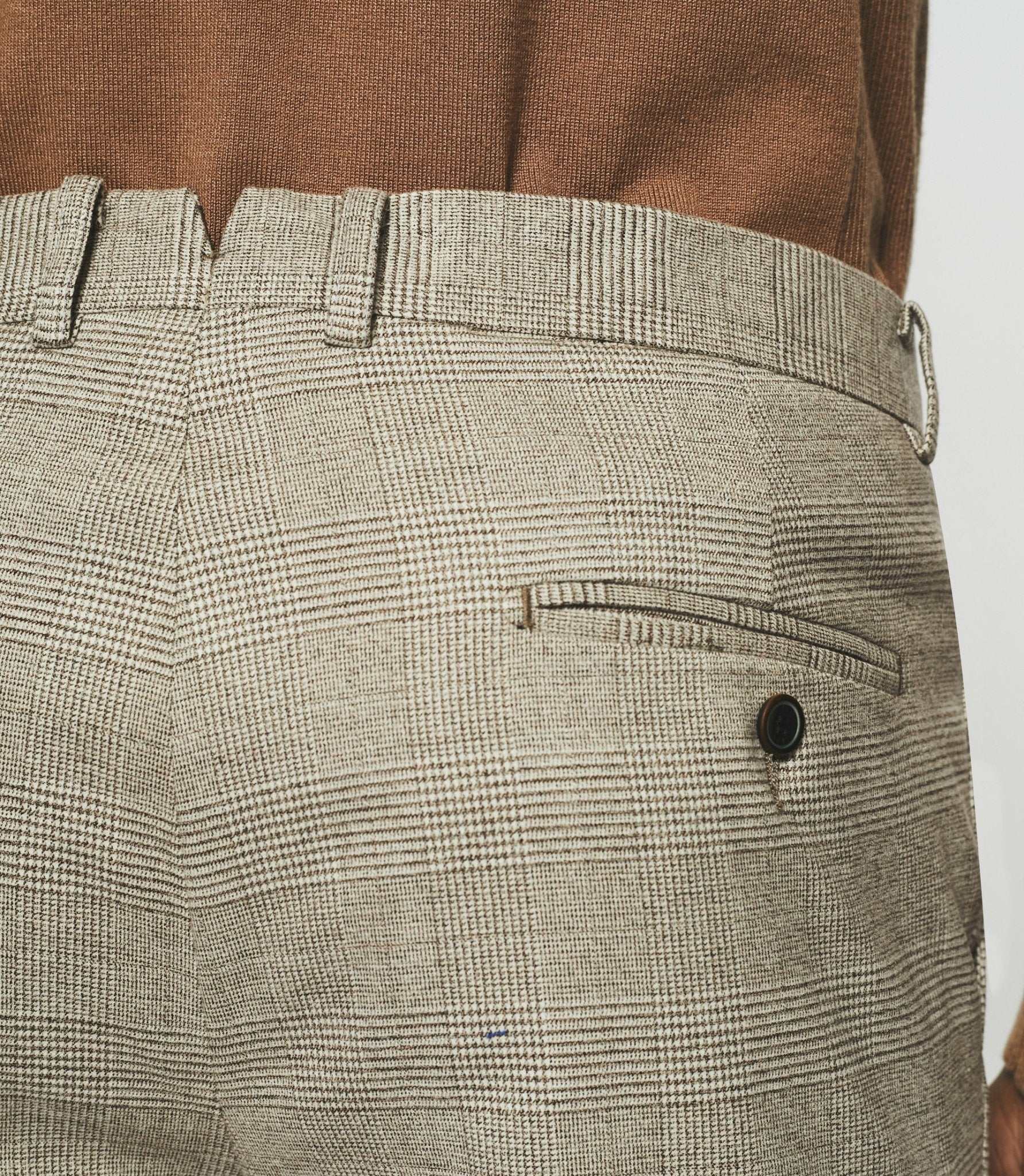 Pantalon Ă carreaux esprit Prince de Galles beige FSWING - Image 4