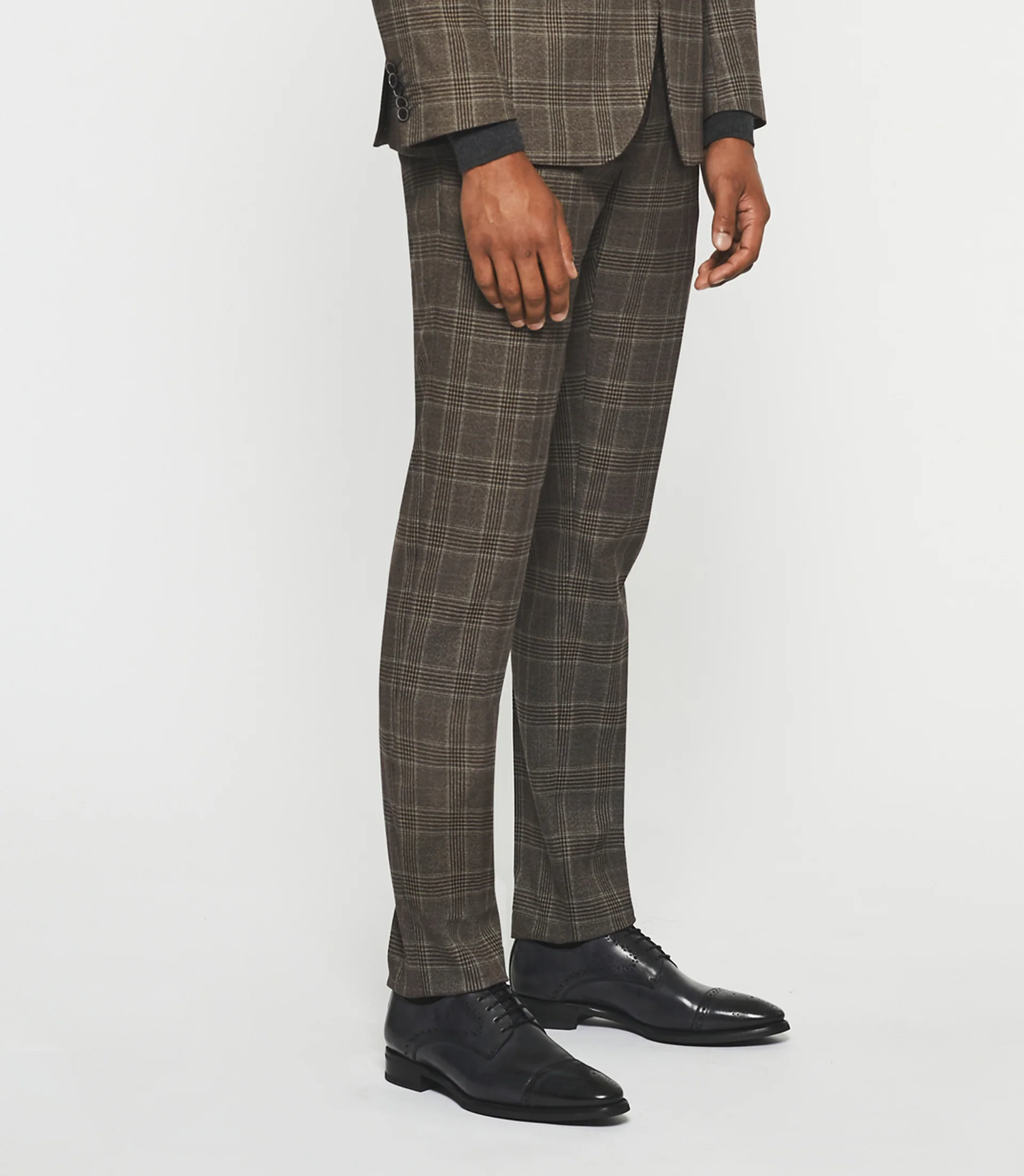 Pantalon ville Ă carreaux esprit Prince de Galles bordeaux FSEPIA