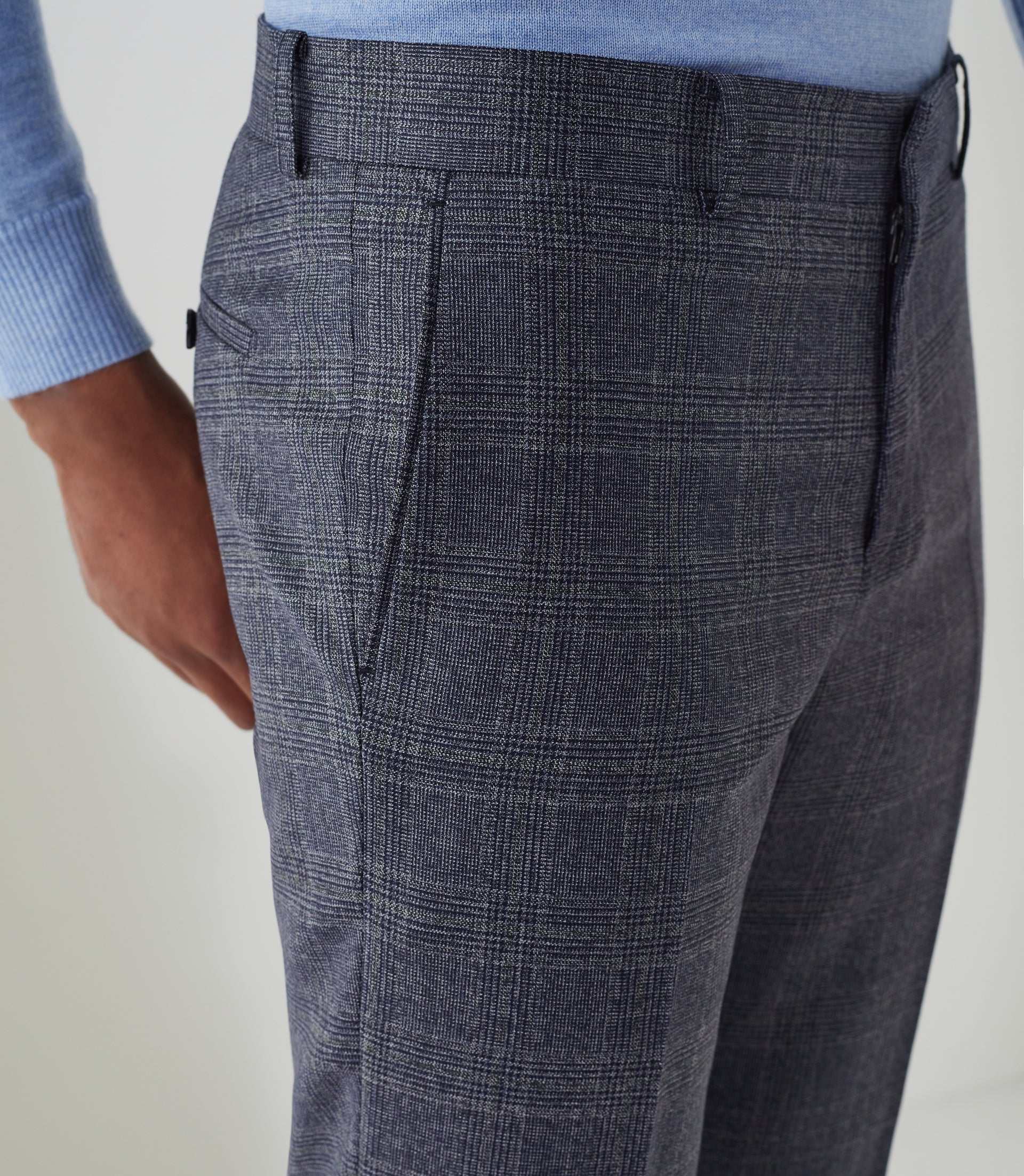 Pantalon ville Prince de Galles marine "Gerie" - Image 4