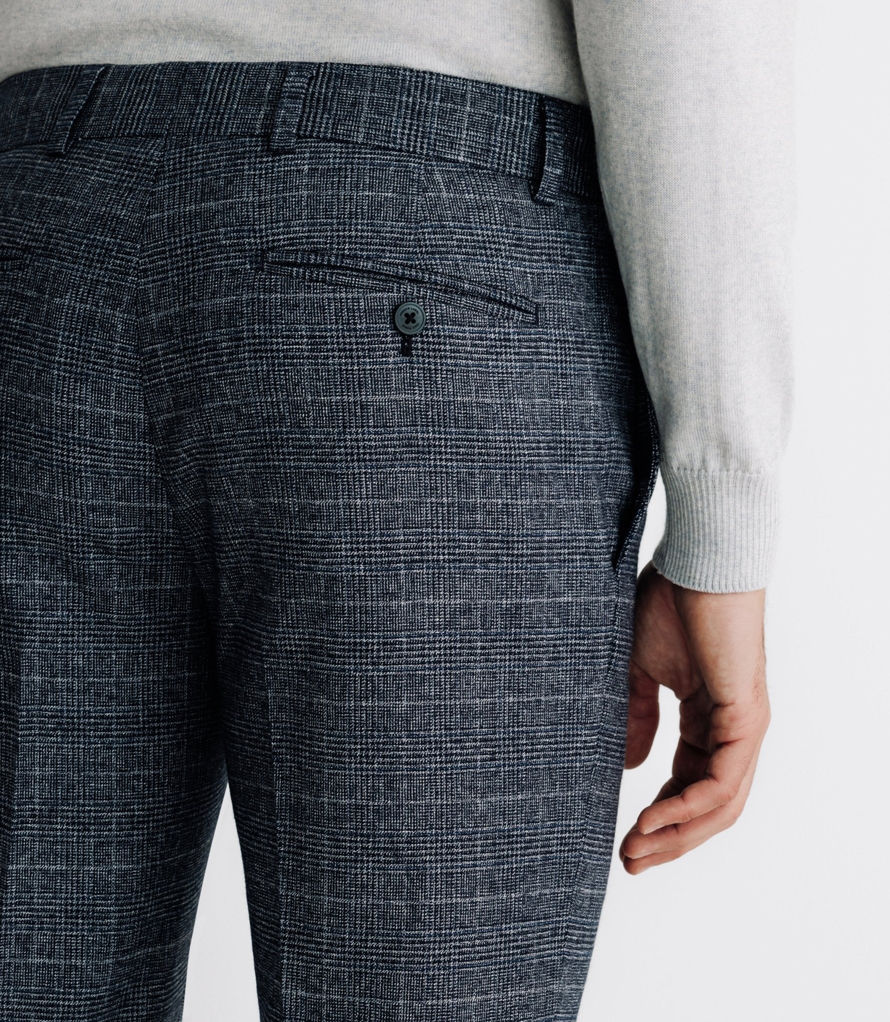 Pantalon ville séparable à carreaux marine - Image 3