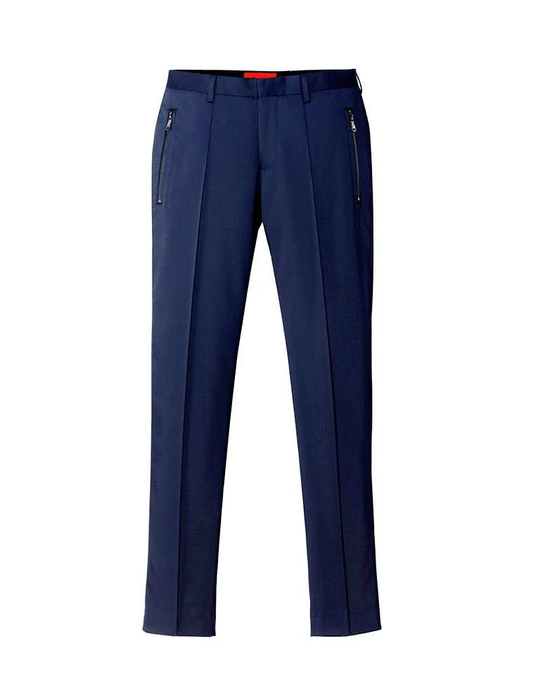 PANTALON À PINCES BLEU MARINE