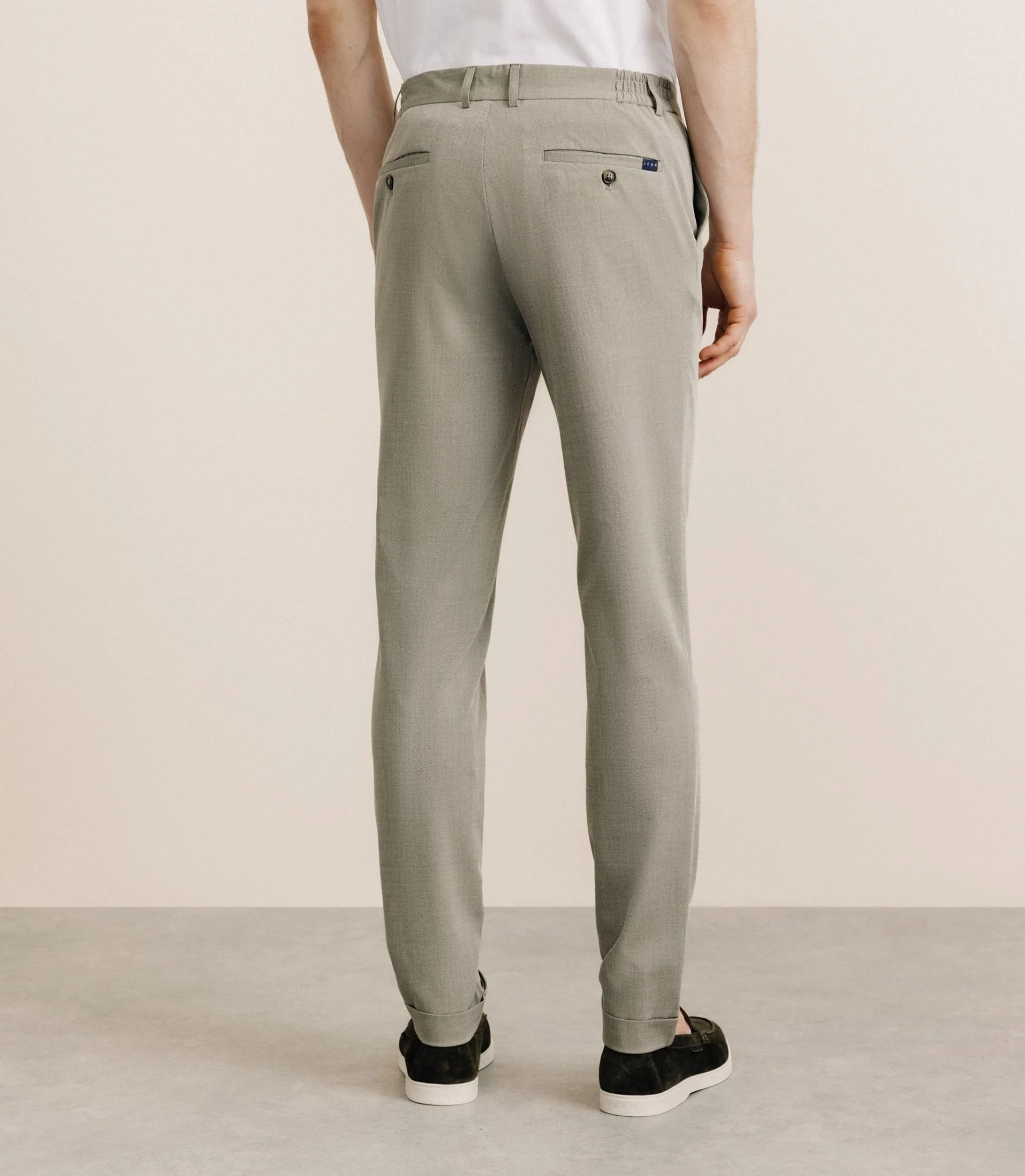 Pantalon élastiqué kaki - Image 4
