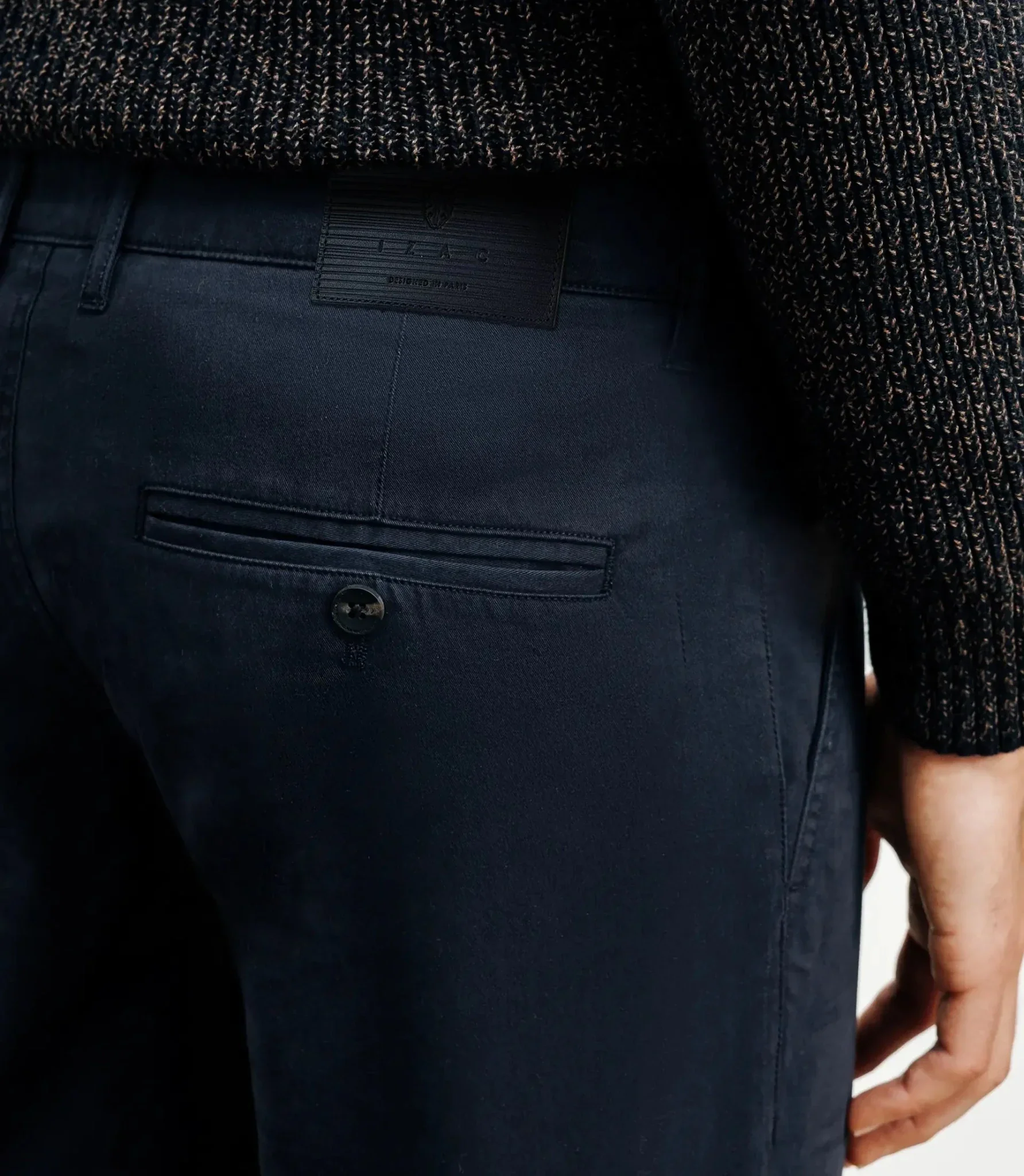 Pantalon coton stretch marine - Image 3