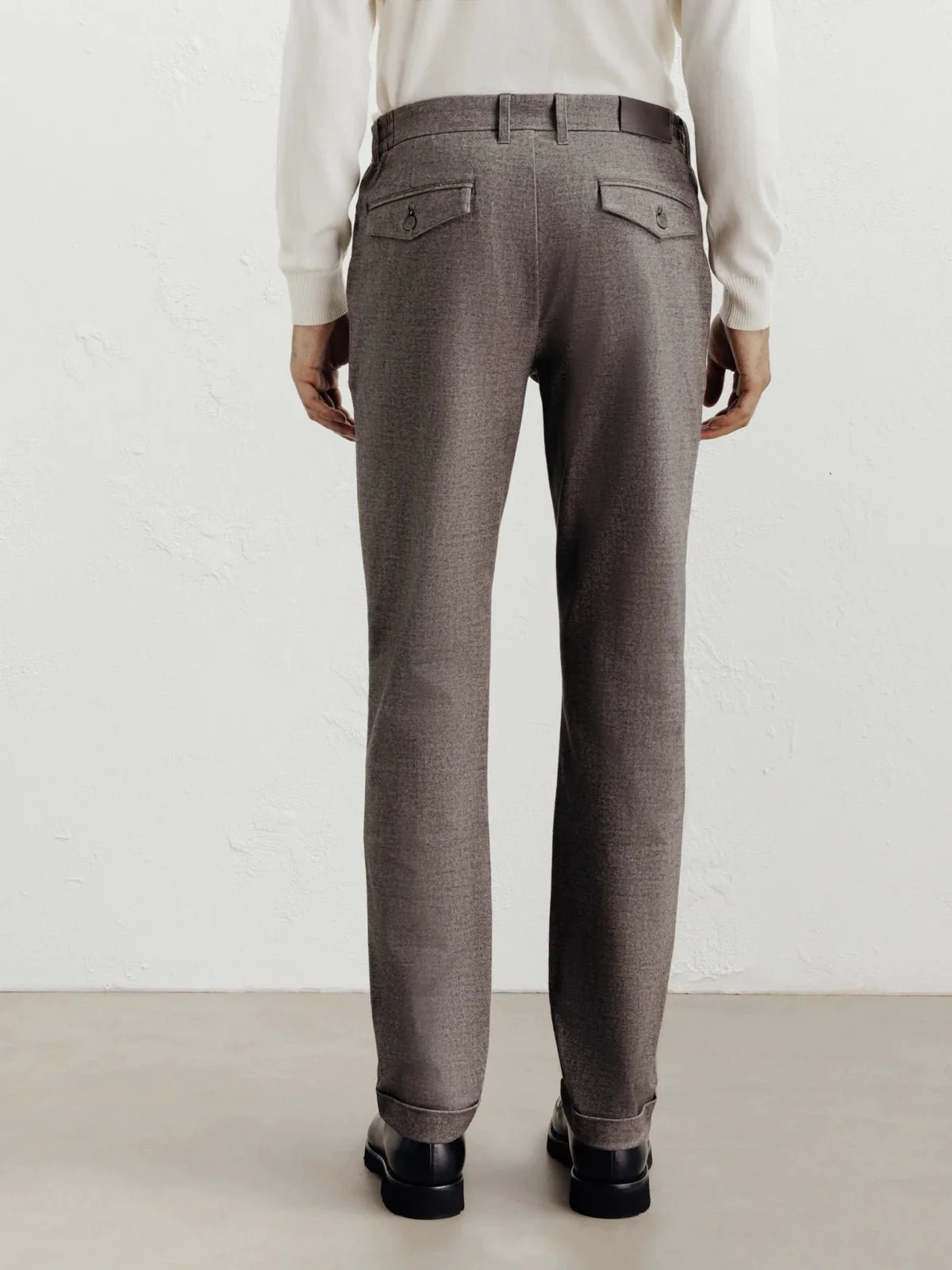 Pantalon flanelle chocolat - Image 4