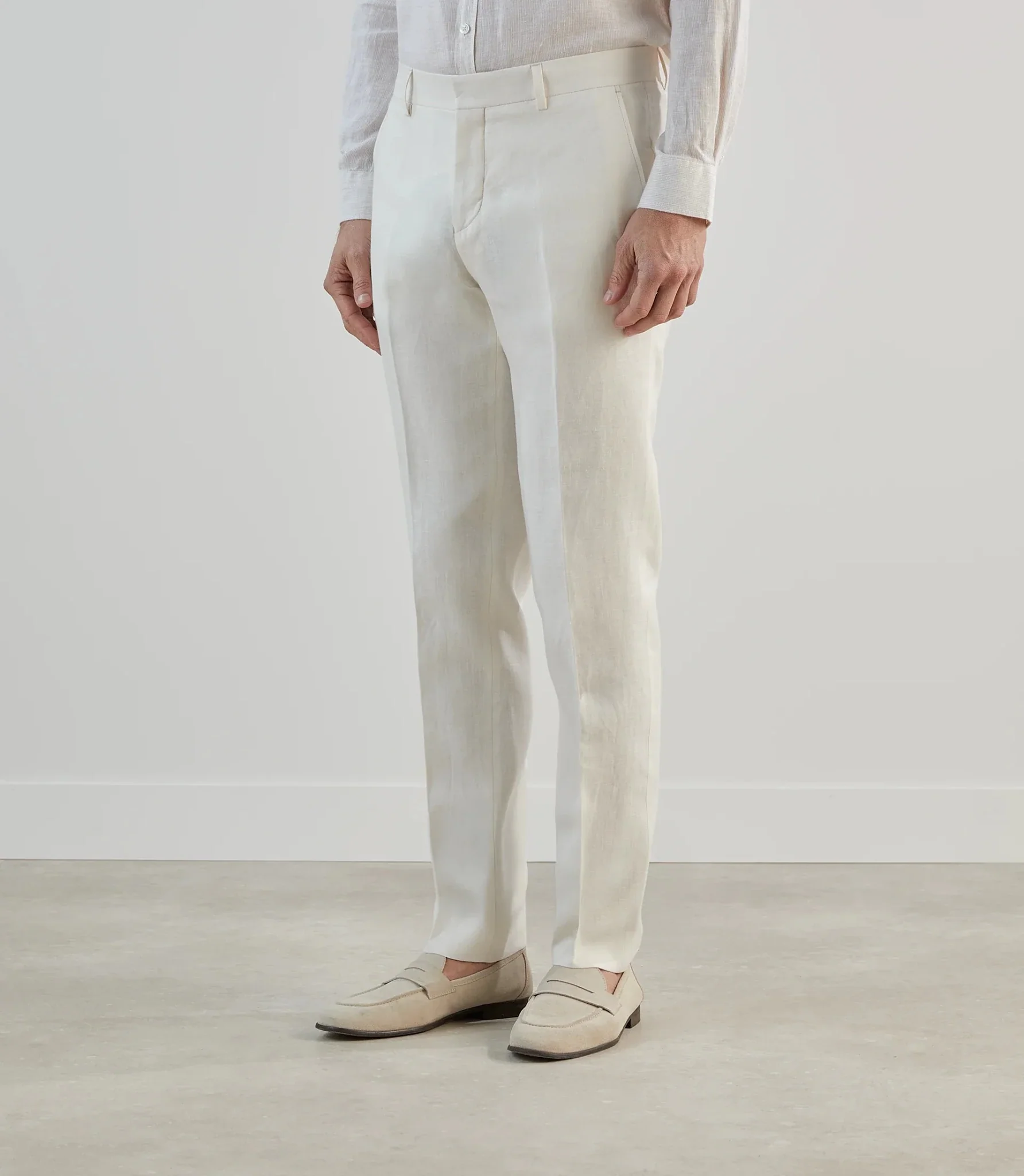 Pantalon ville 100% lin écru