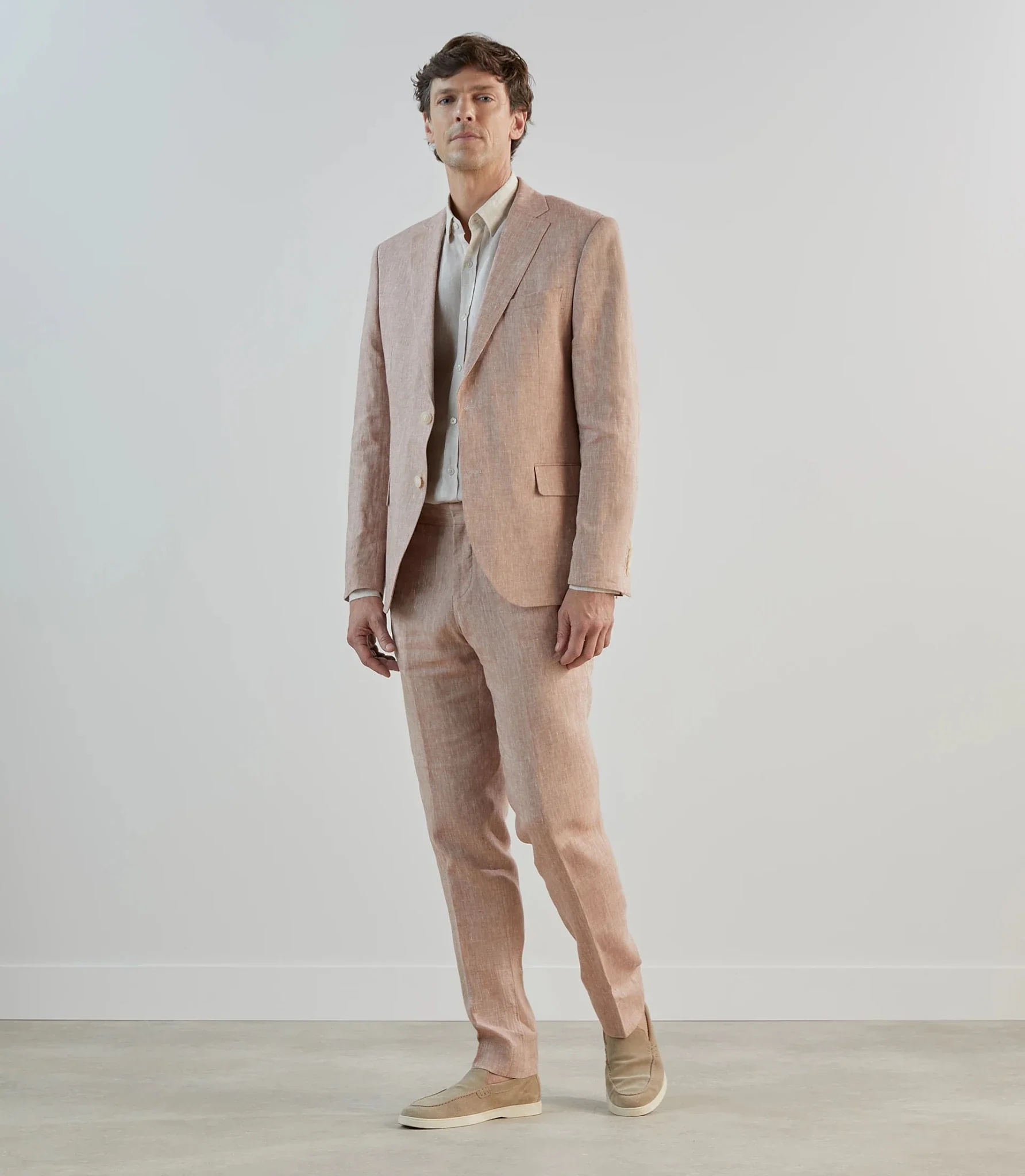 Pantalon ville 100% lin orange - Image 5