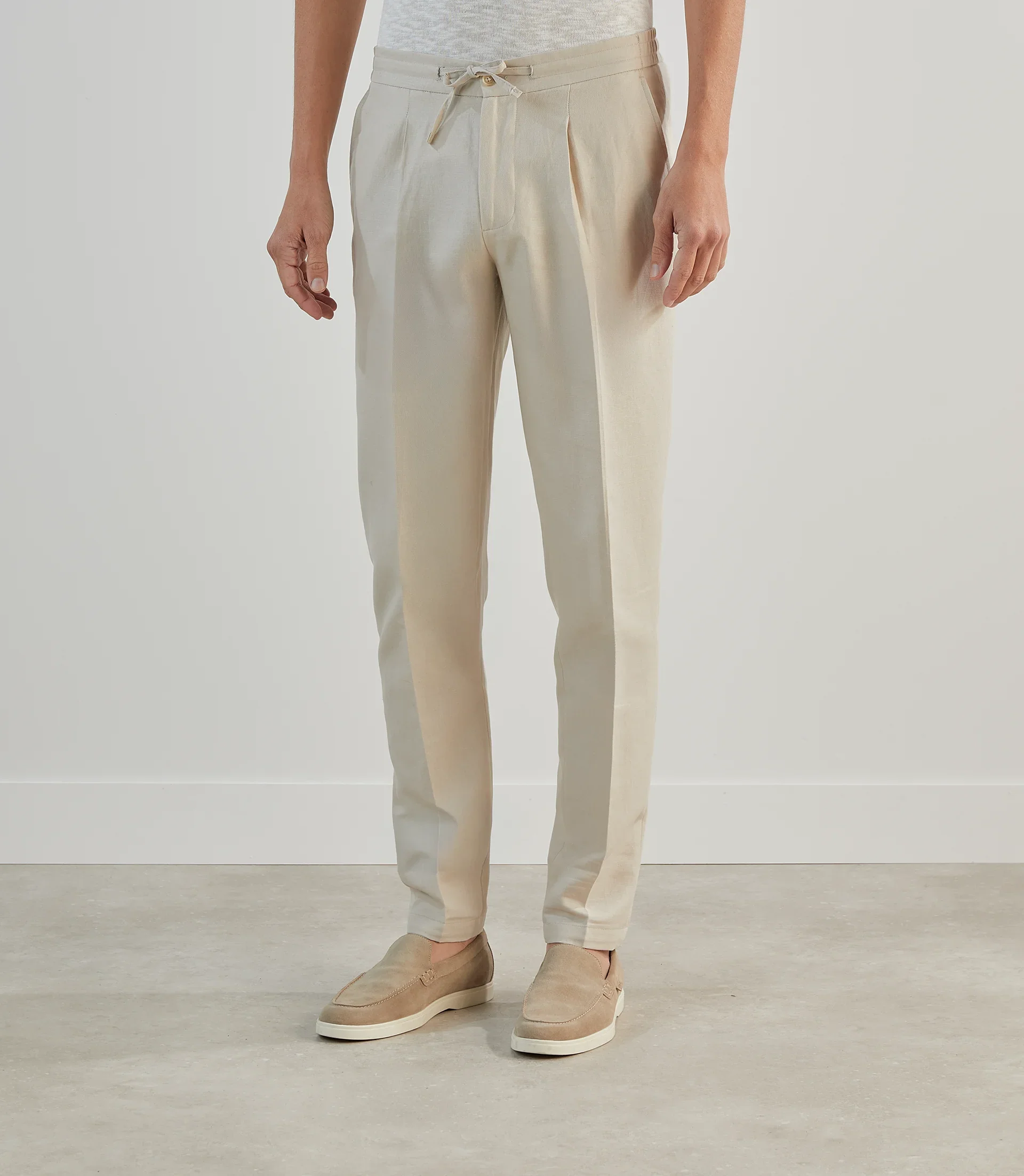 Pantalon ville avec cordon de serrage beige
