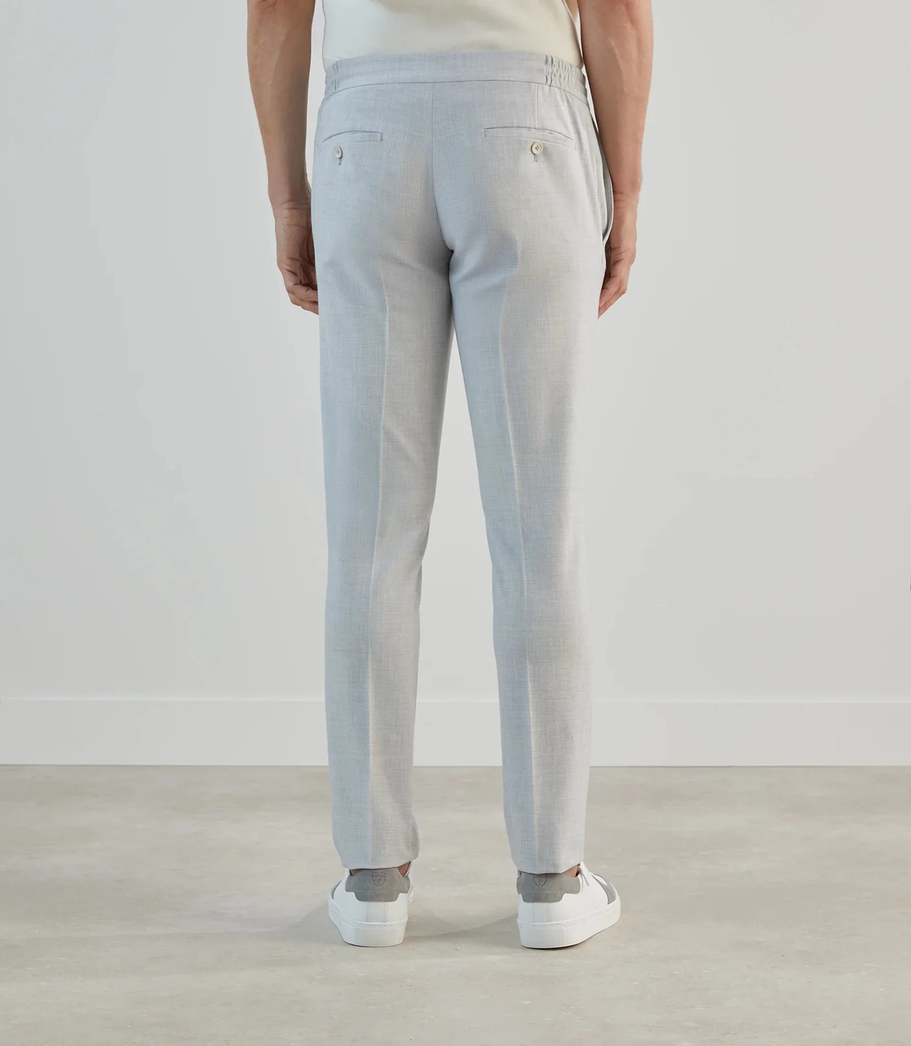 Pantalon ville avec cordon de serrage gris clair - Image 4