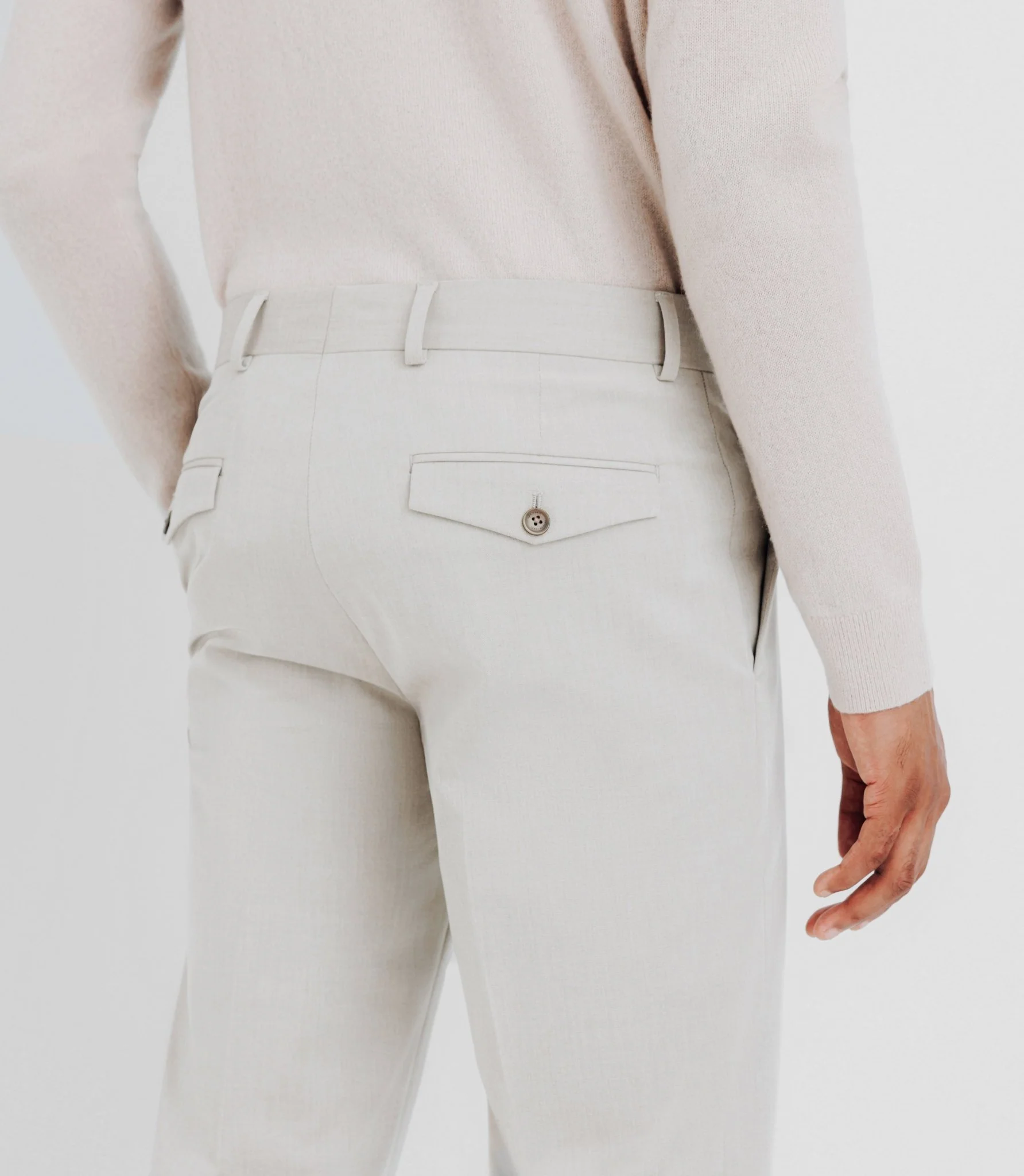 Pantalon ville ajusté beige - Image 3