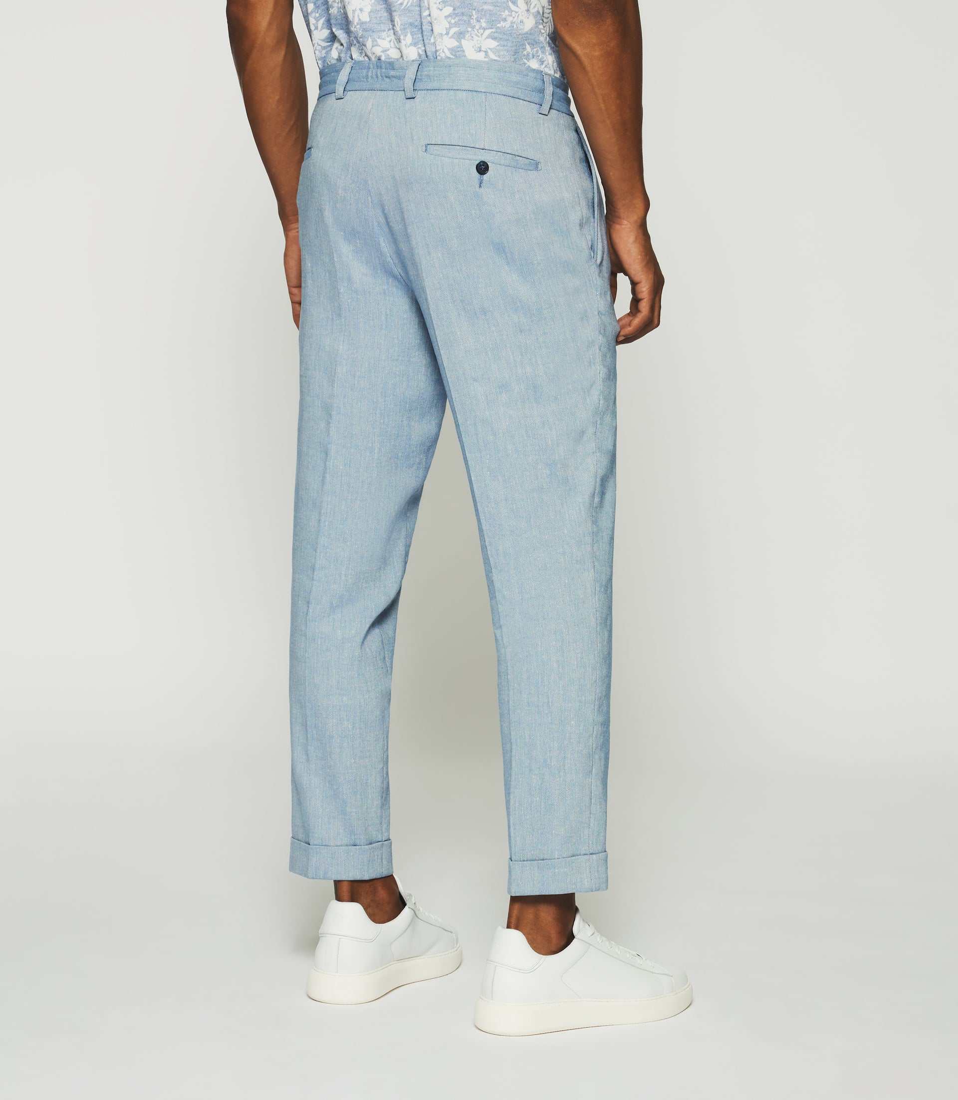 Pantalon ville en lin bleu ciel BALICIO - Image 2