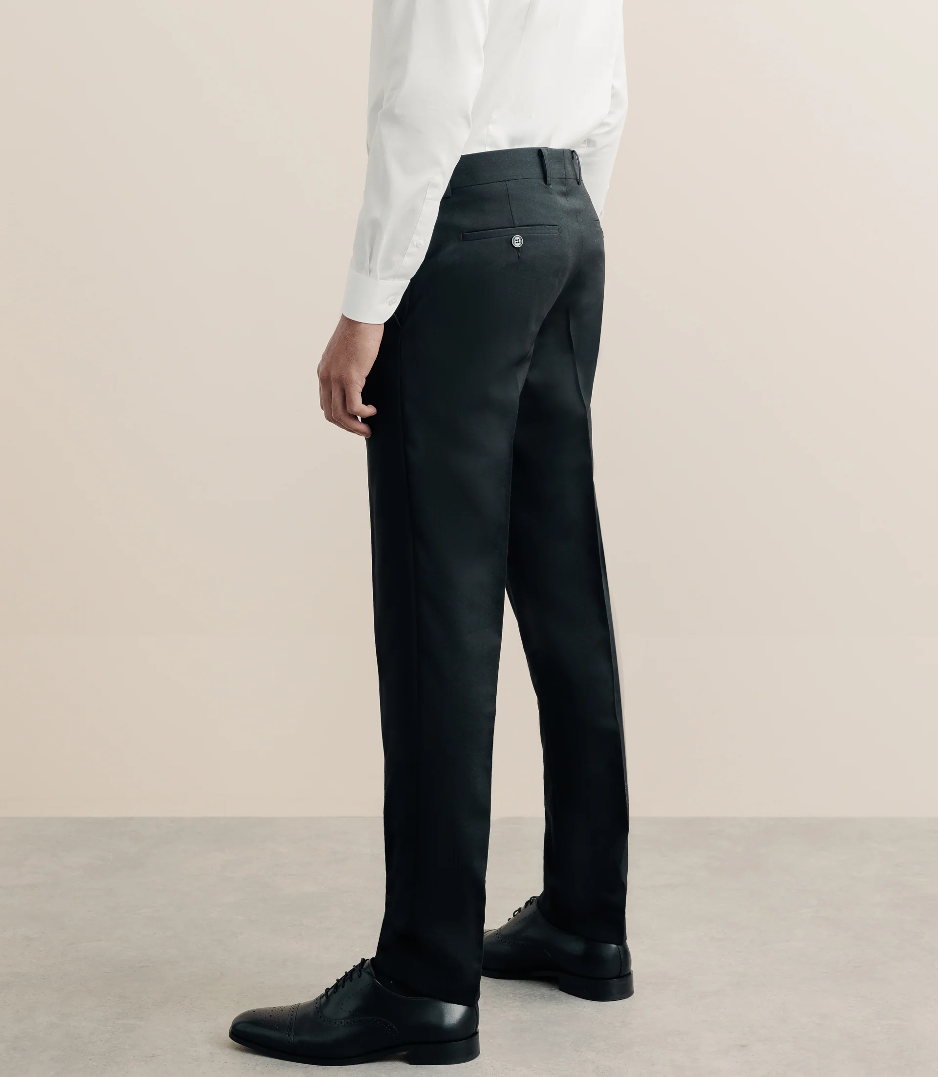 Pantalon ville en laine noir - Image 4