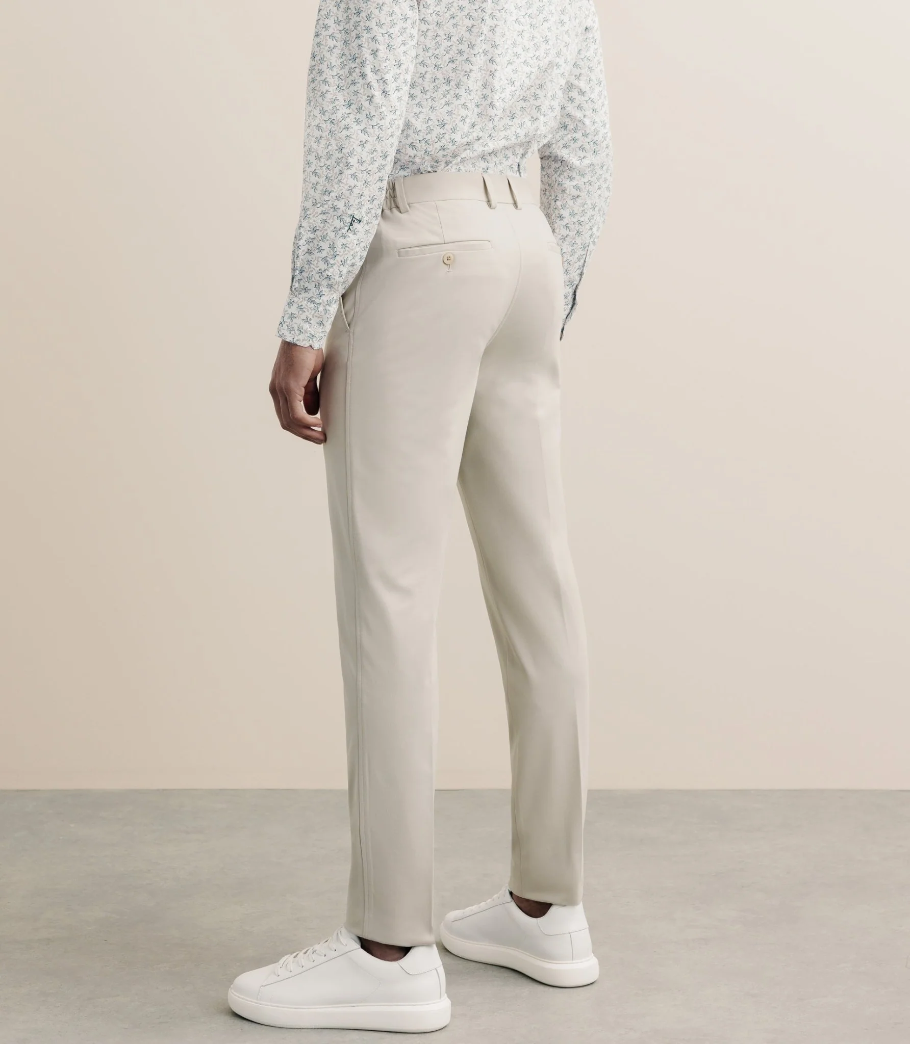 Pantalon ville en maille beige - Image 4