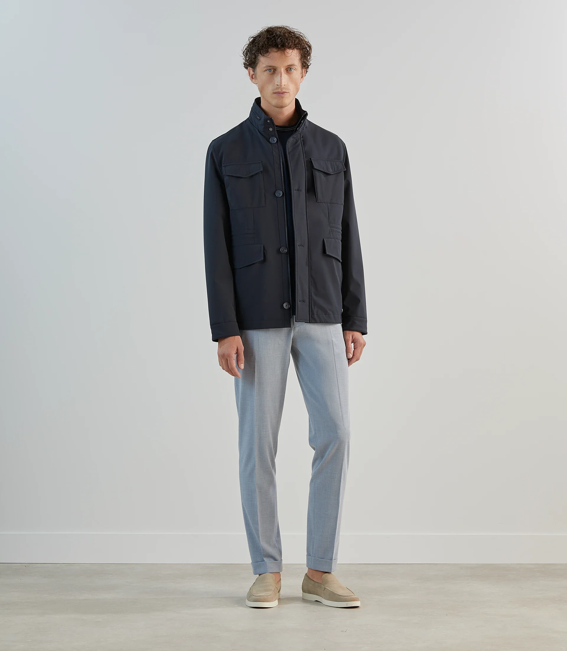 Parka courte col montant marine - Image 3