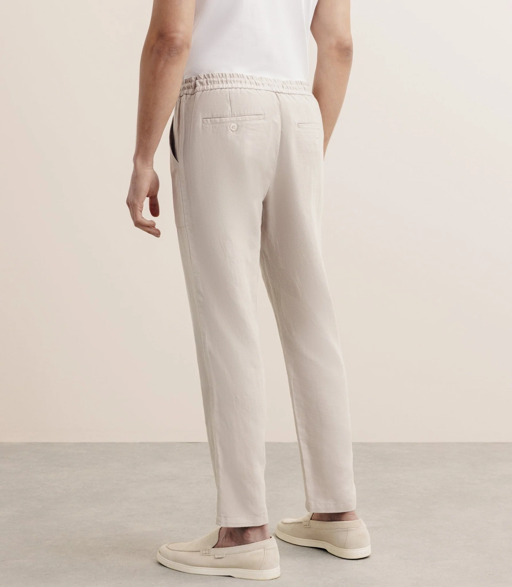 Pantalon élastiqué beige - Image 4